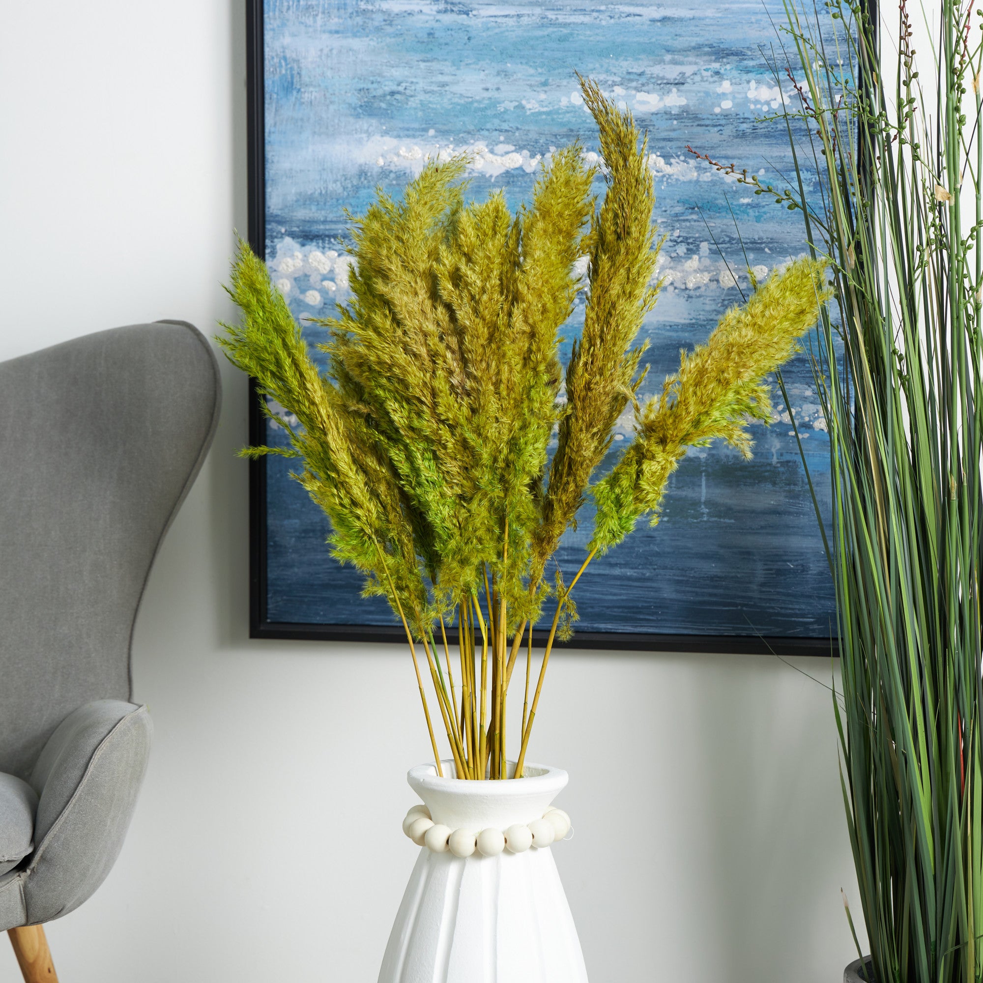 Pampas Dried Plant Grass Home Decor Natural Foliage with Long Stems