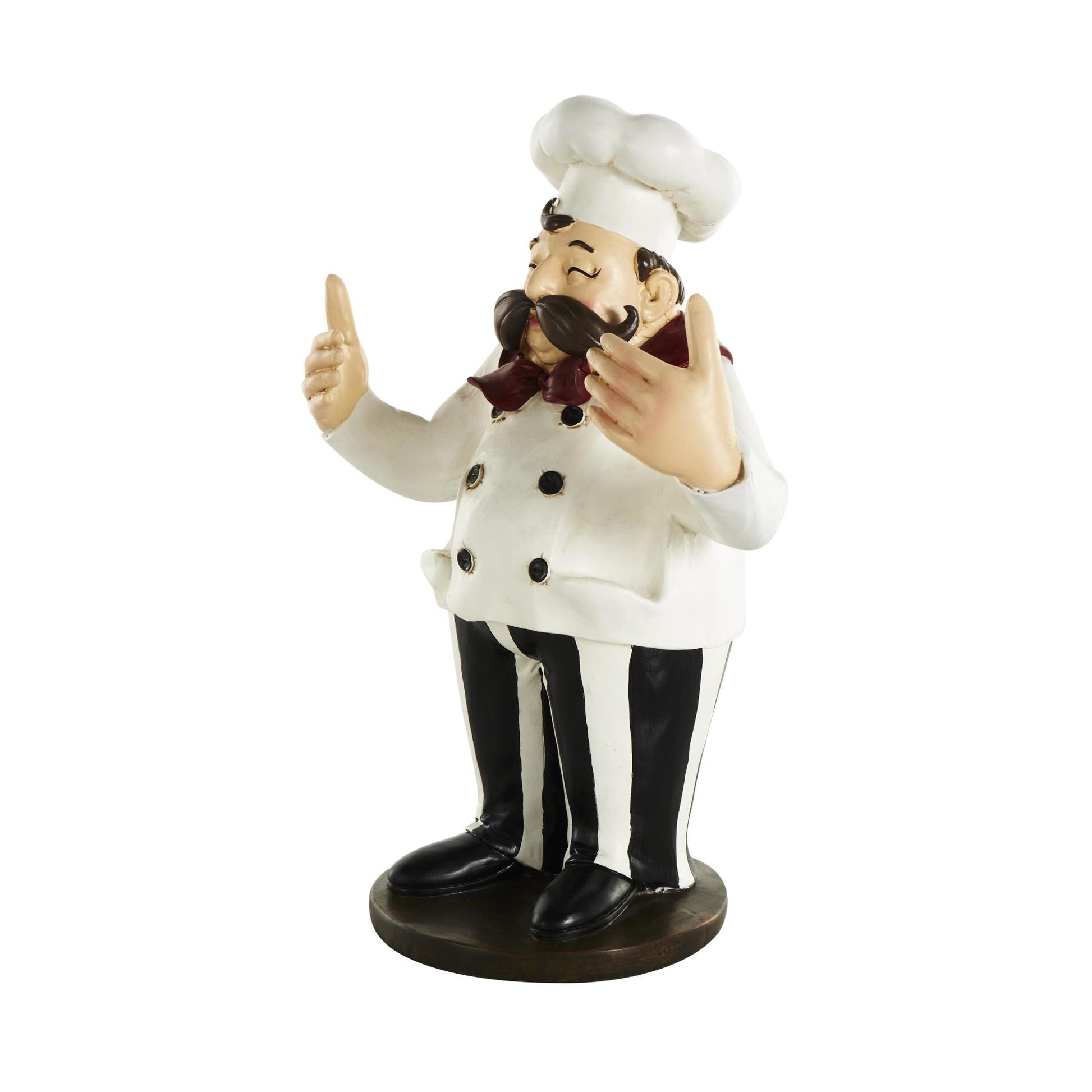 Chef White Polystone Kitchen Decorative Figurine 2 Bottle Decorative Sculpture