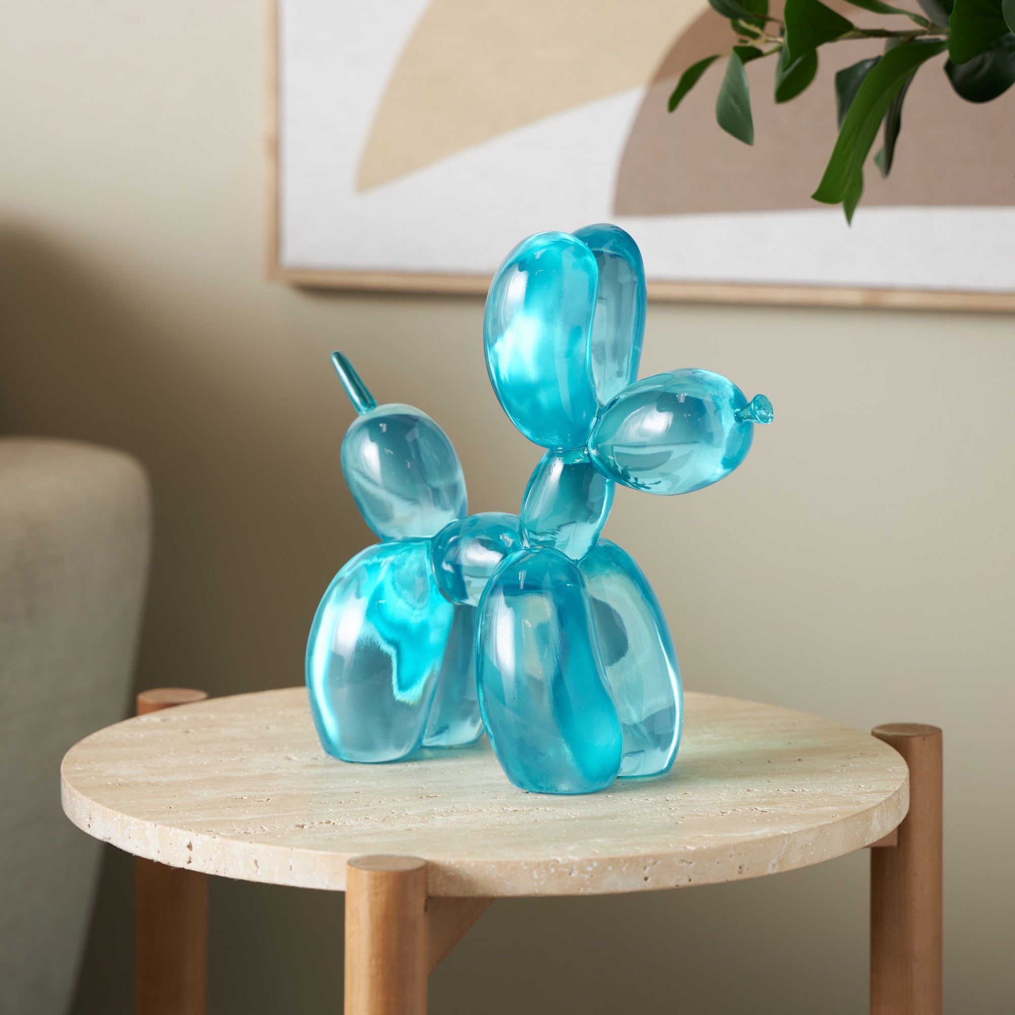 Dog Resin Tinted Balloon Decorative Sculpture