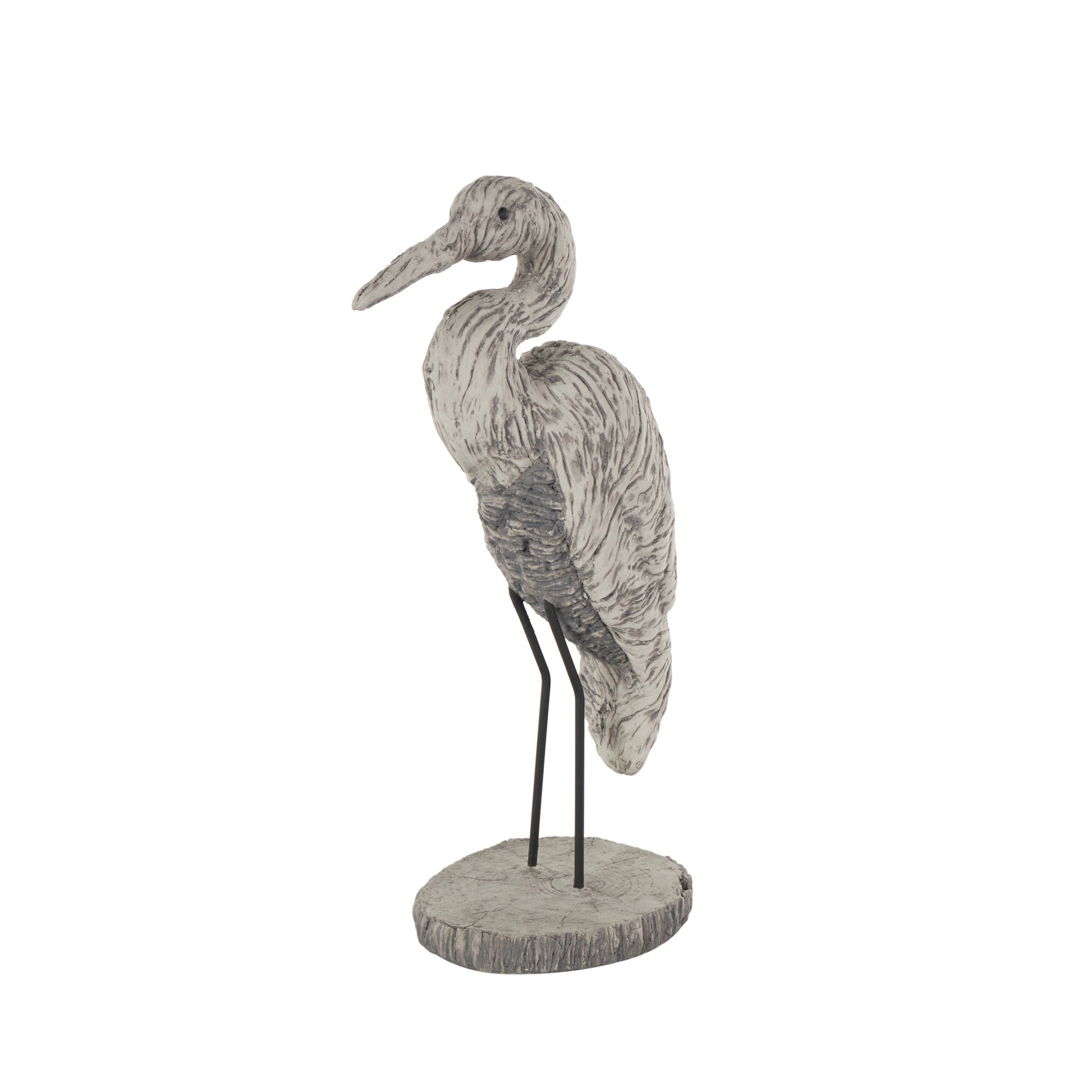 Bird Gray Polystone Textured Decorative Sculpture