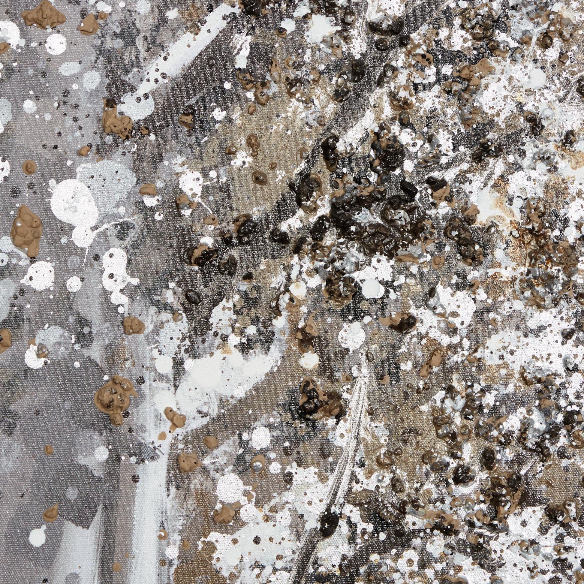 Tree Gray Canvas Forest Landscape Living Room Framed Wall Art with Dimensional Paint Texturing