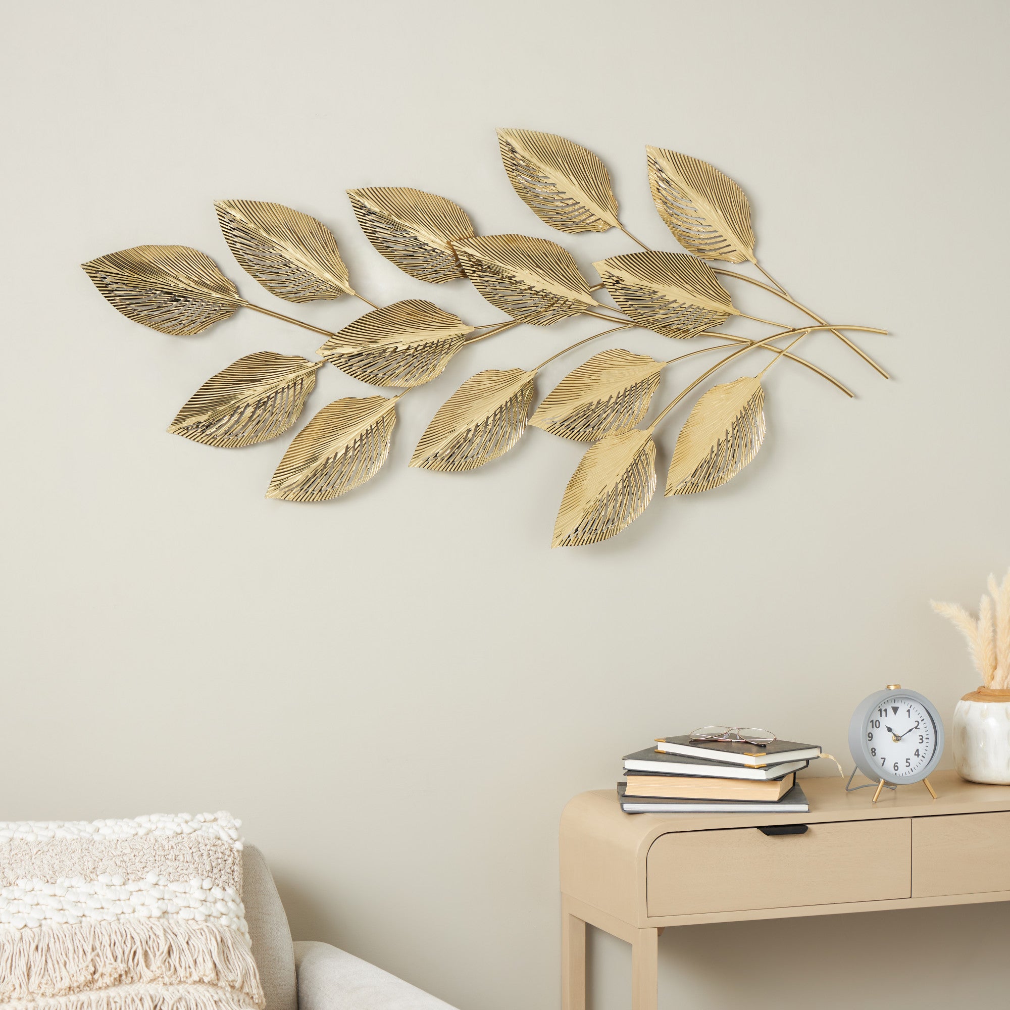 Leaf Gold Stainless Steel Metal Layered Home Wall Decor