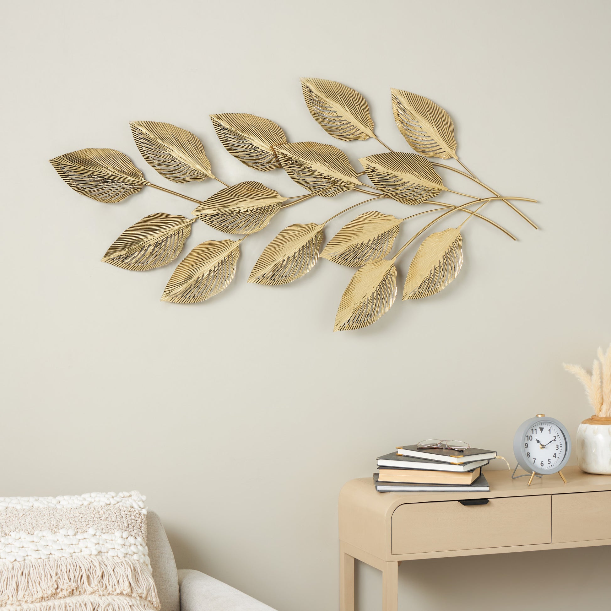Leaf Gold Stainless Steel Metal Layered Home Wall Decor