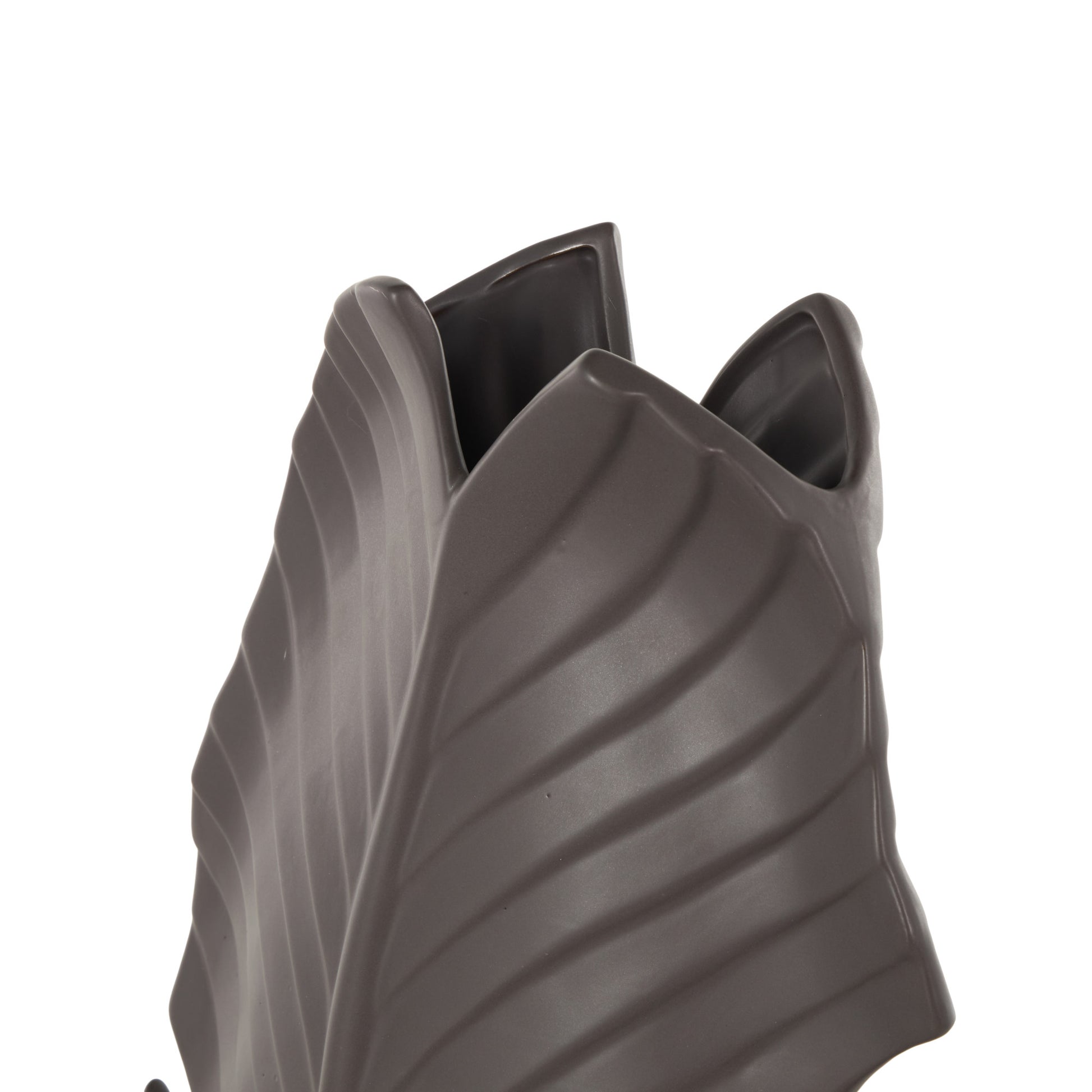 Leaf Ceramic Palm Decorative Vase 10" x 4" x 15"