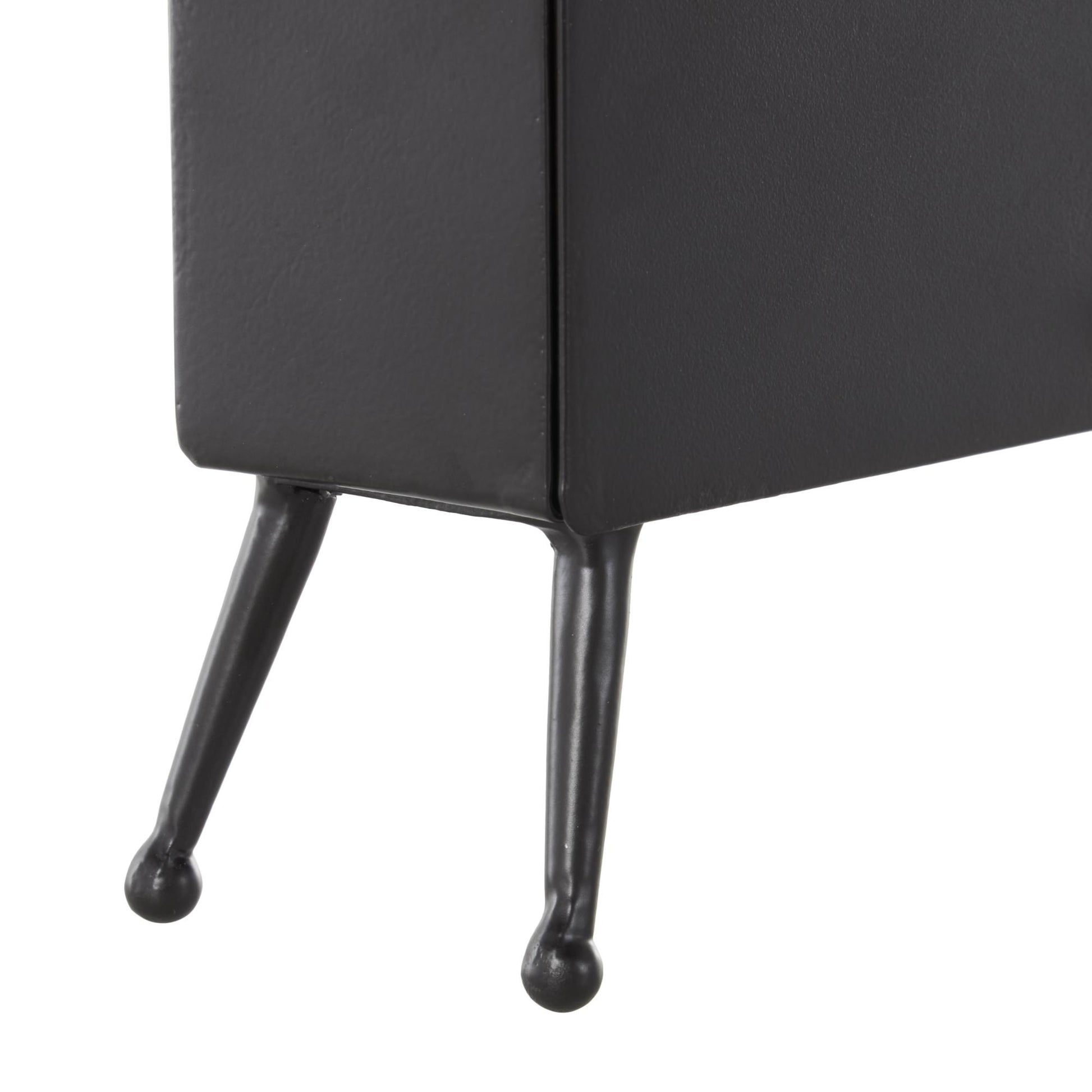Black Metal Rectangular Decorative Clock with Tea Stained Clock Face