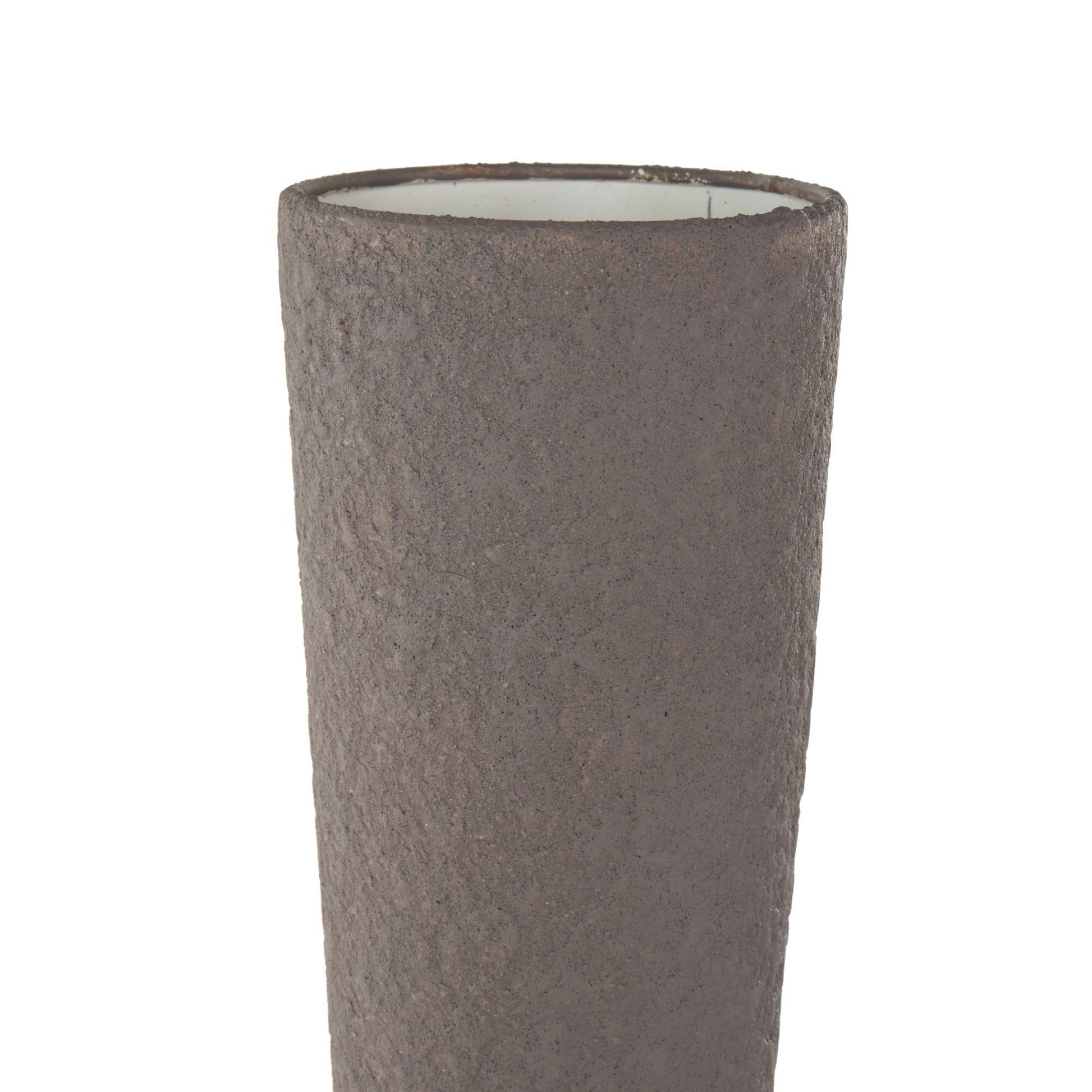 Dark Gray Metal Art Deco Fluted Decorative Vase
