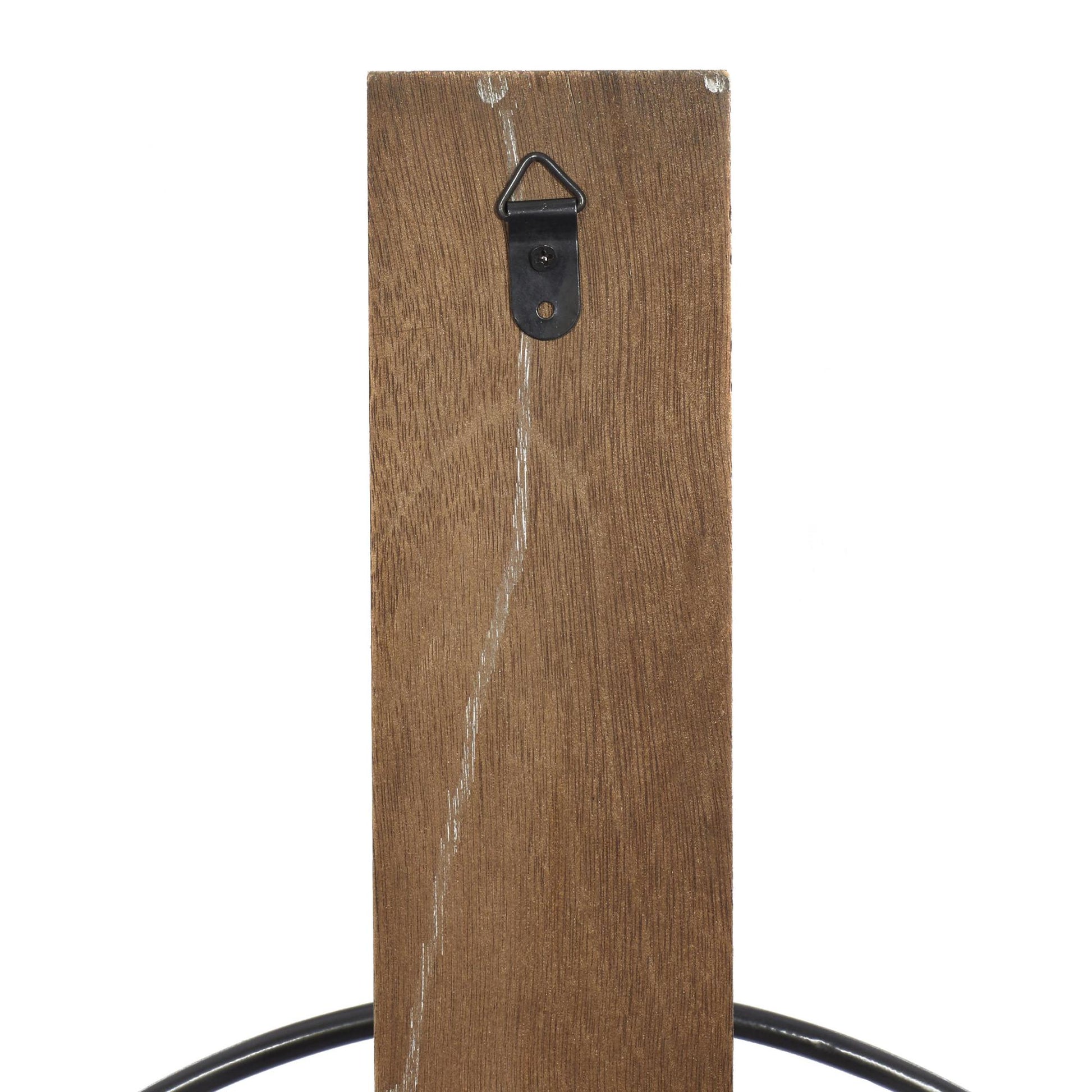 Geometric Brown Wood Pillar Indoor Outdoor Wall Sconce with Wood Back Mount