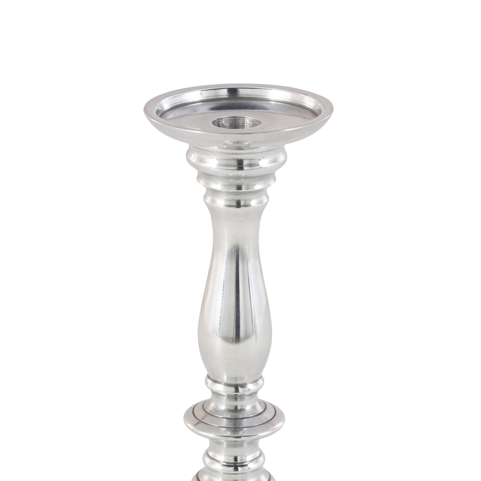 Set of 3 Silver Aluminum Metal Decorative Candle Holder