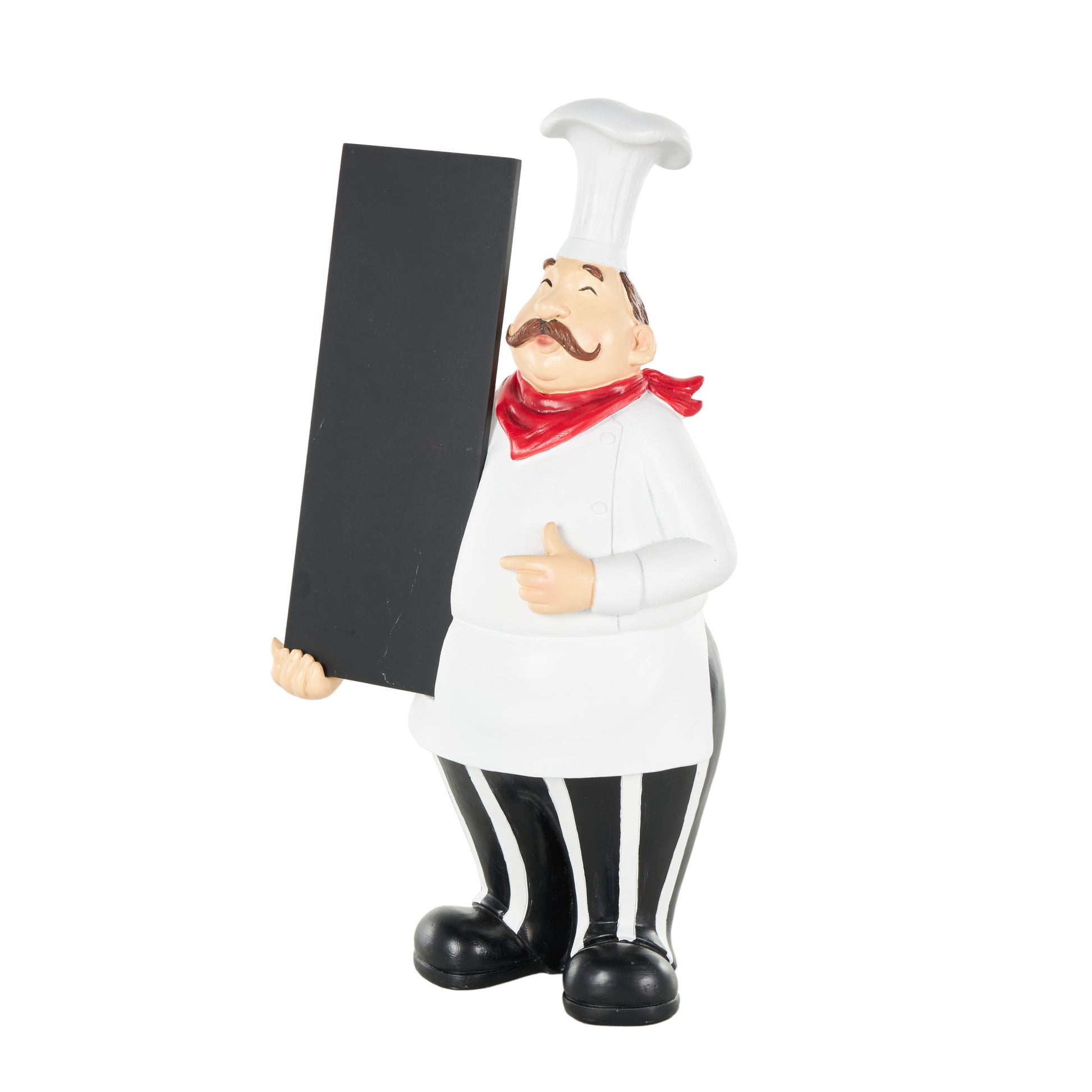 Chef White Polystone Kitchen Decorative Figurine Decorative Sculpture with Chalkboard