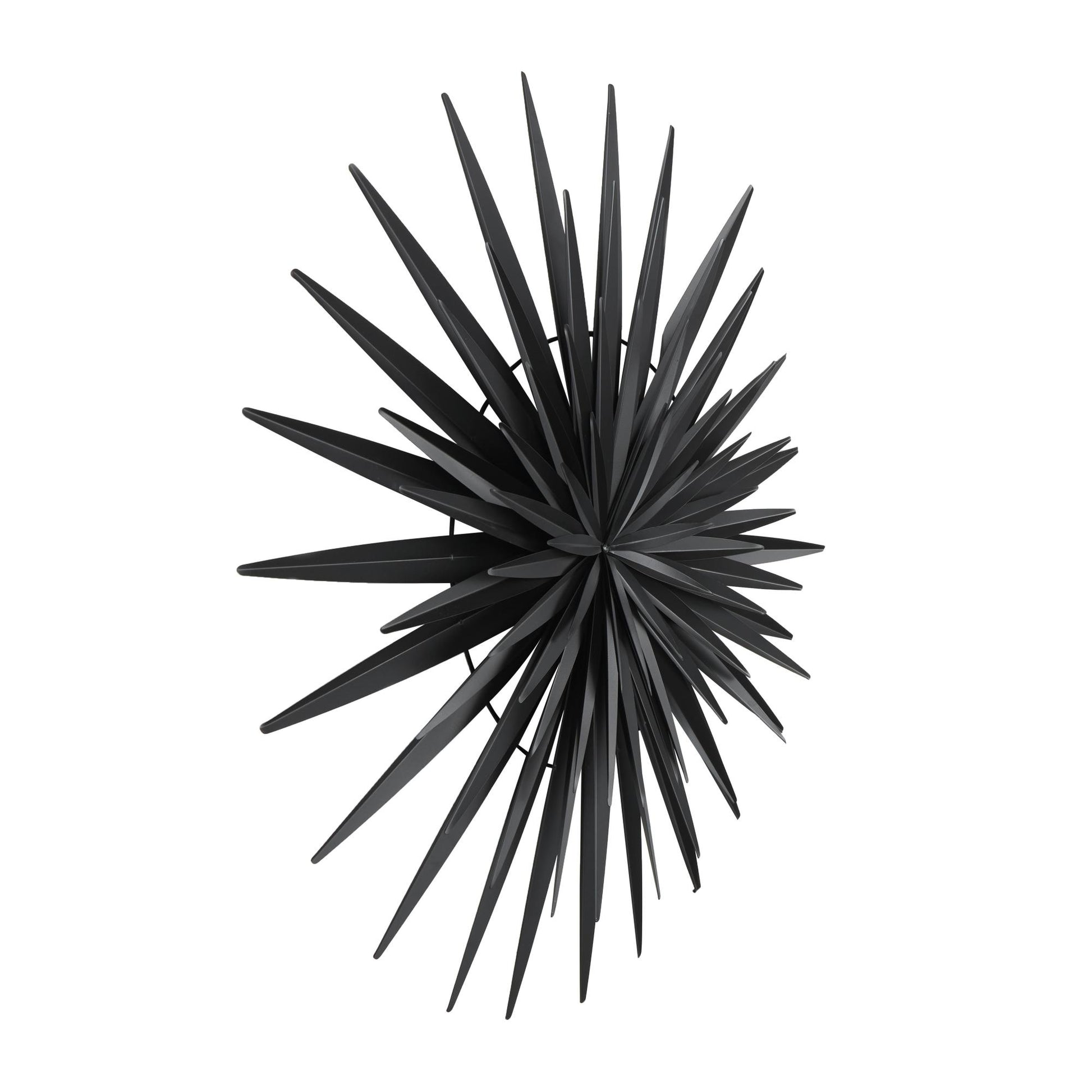 Sunburst Black Metal Large Layered 3D Home Wall Decor