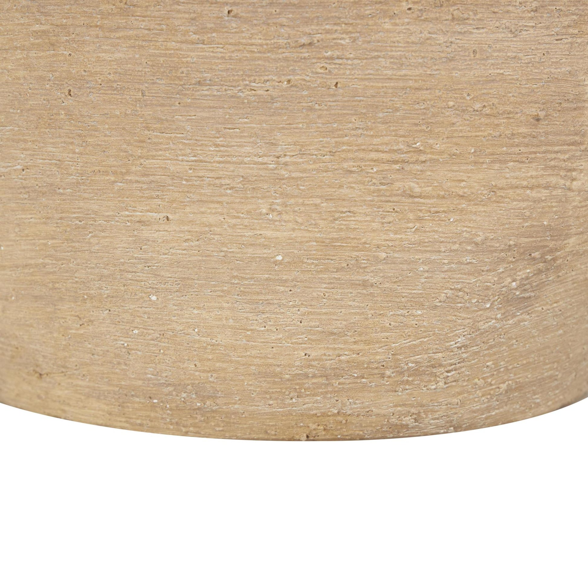 Beige Ceramic Wide Textured Decorative Vase