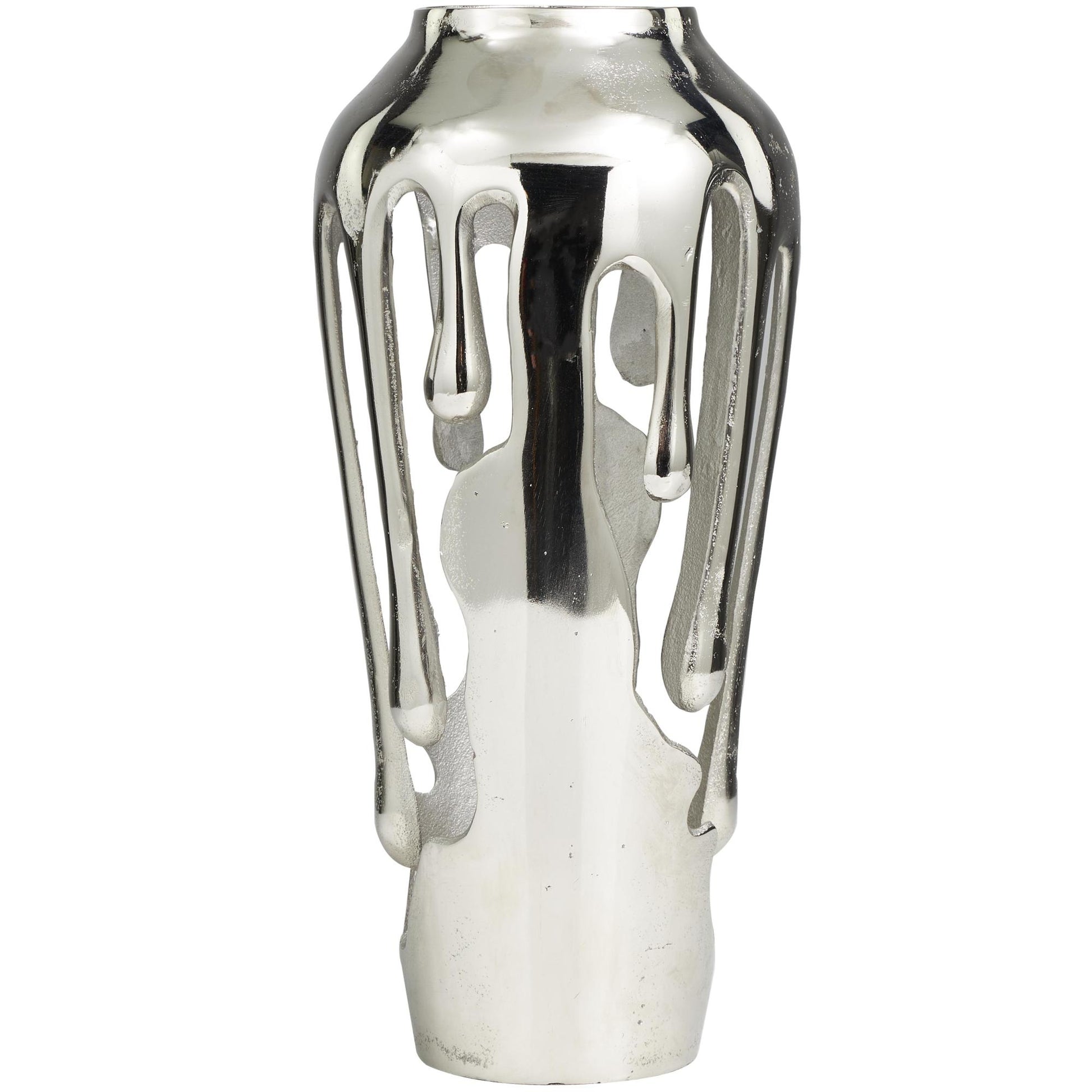 Abstract Aluminum Metal Drip Decorative Vase with Melting Designed Body