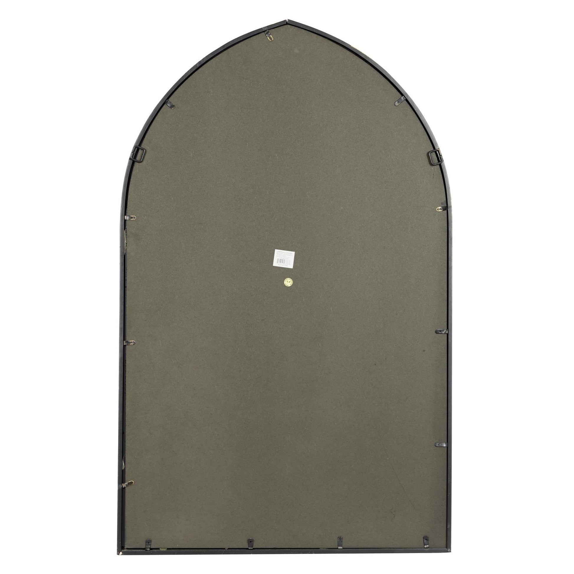 Black Metal Arched Window Pane Room Wall Mirror