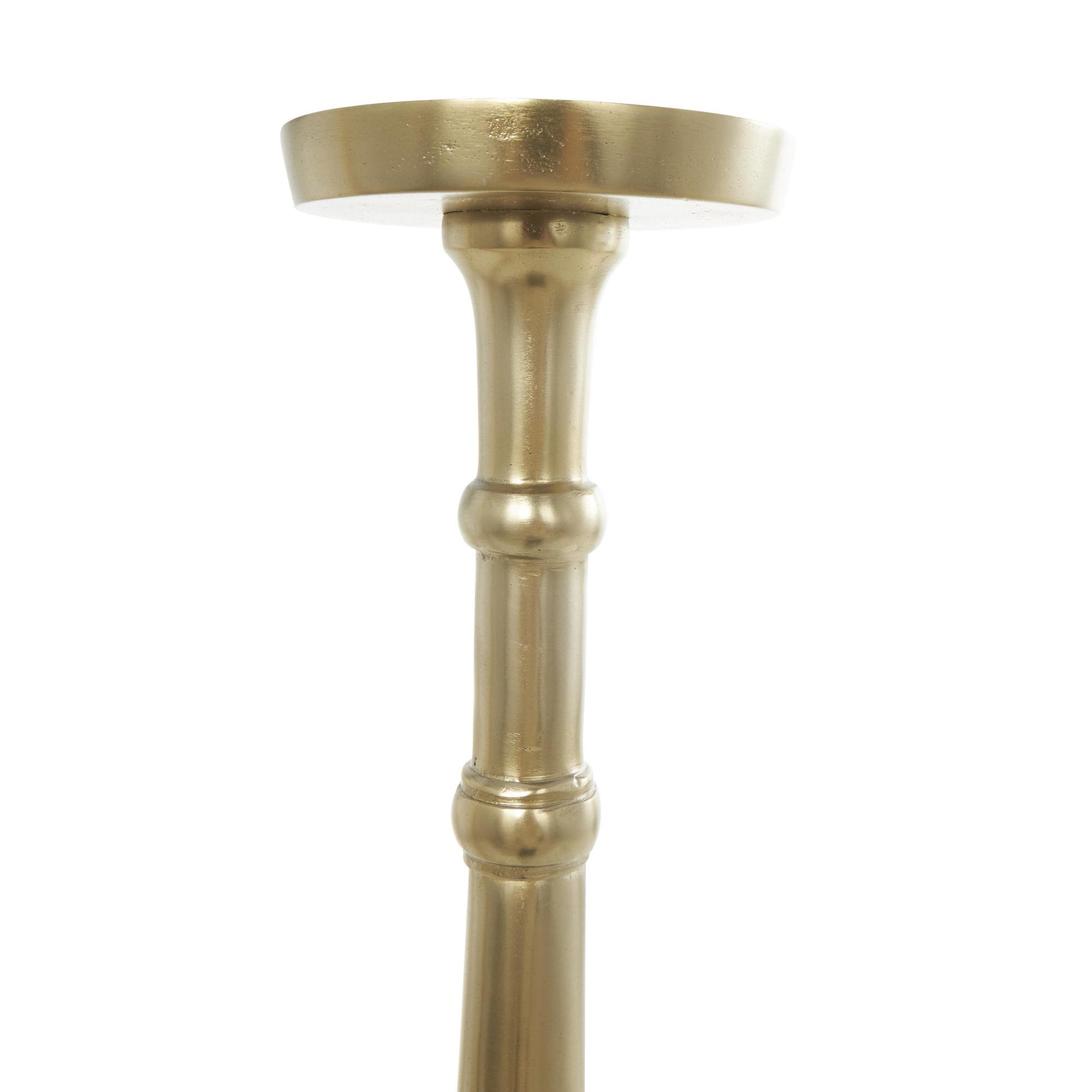 Set of 2 Aluminum Metal Tall Floor Decorative Candle Holder
