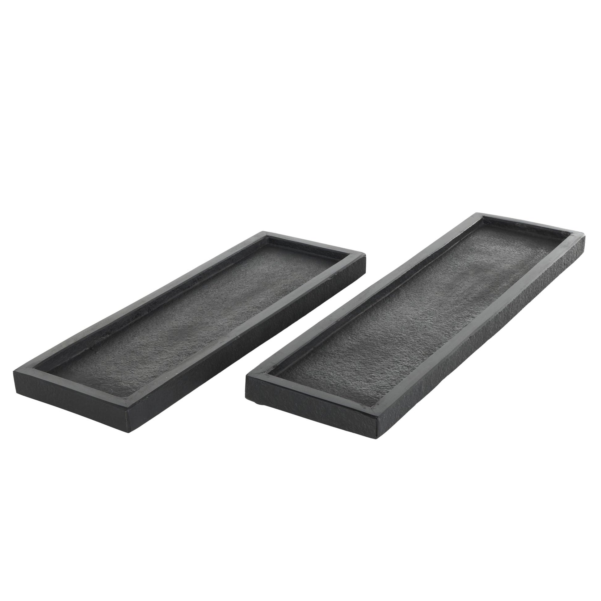 Set of 2 Marble Minimalistic Textured Square Living Room Decor Tray Set of 2 10", 8"W