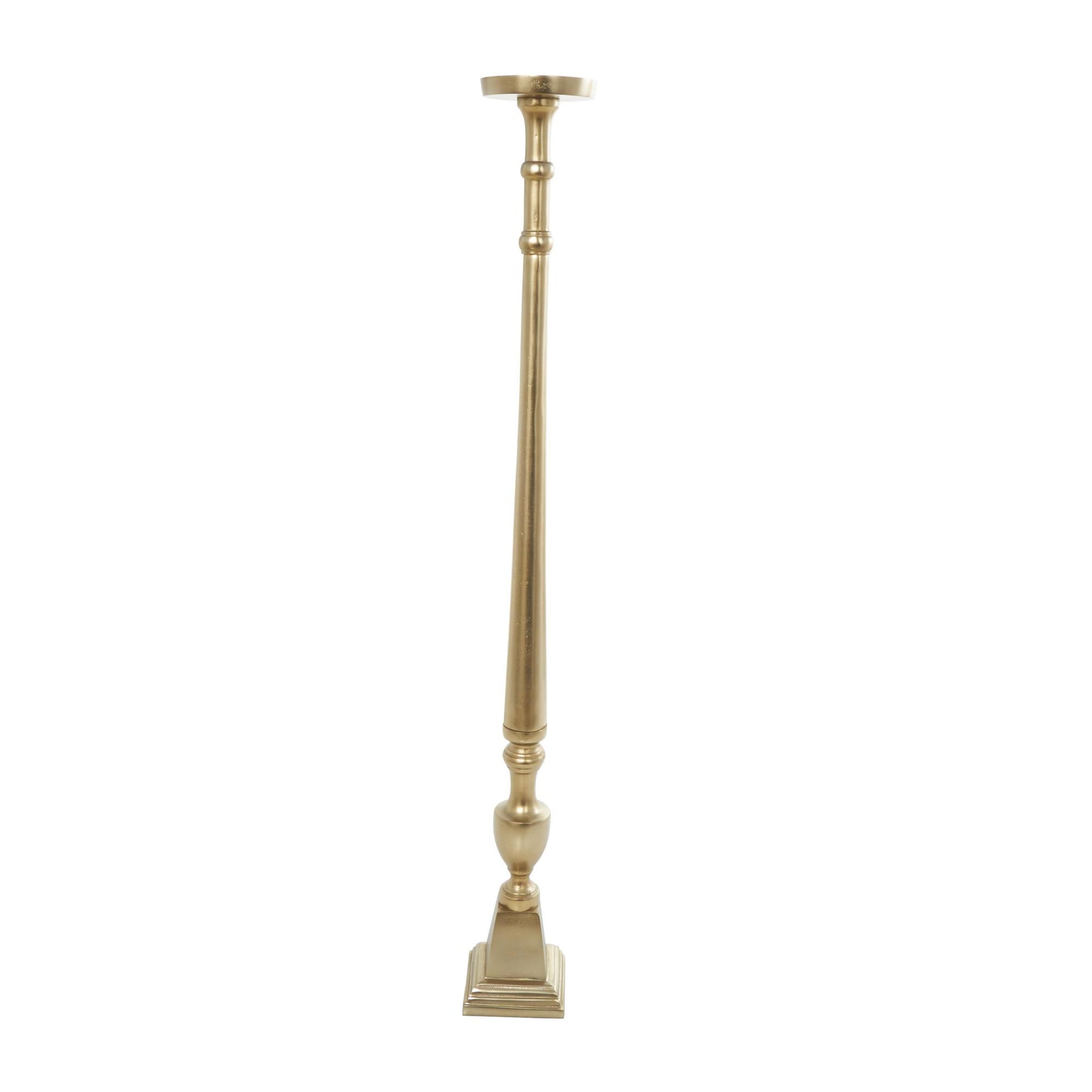 Set of 2 Aluminum Metal Tall Floor Decorative Candle Holder