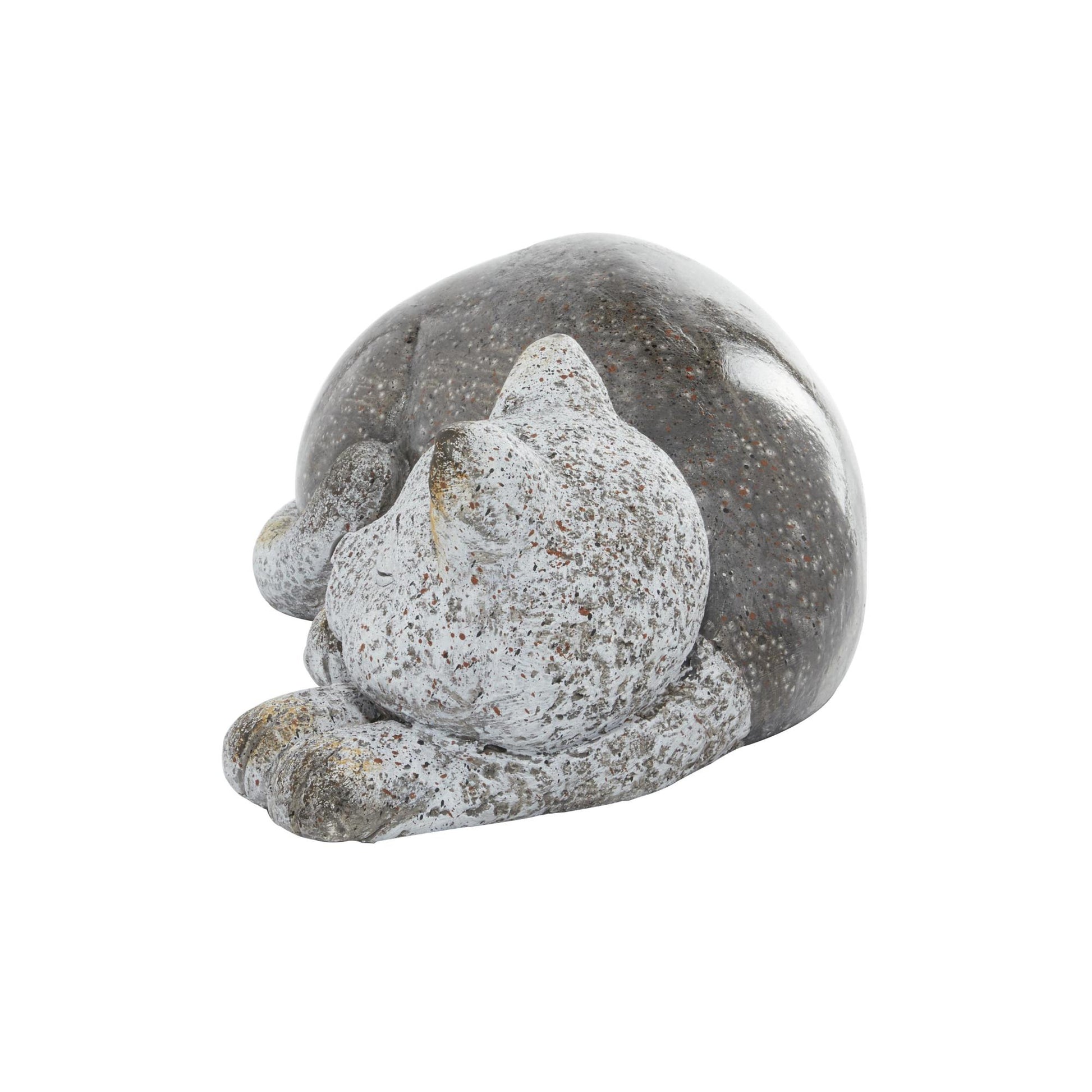 Cat Gray Polystone Indoor Outdoor Decorative Garden Sculpture