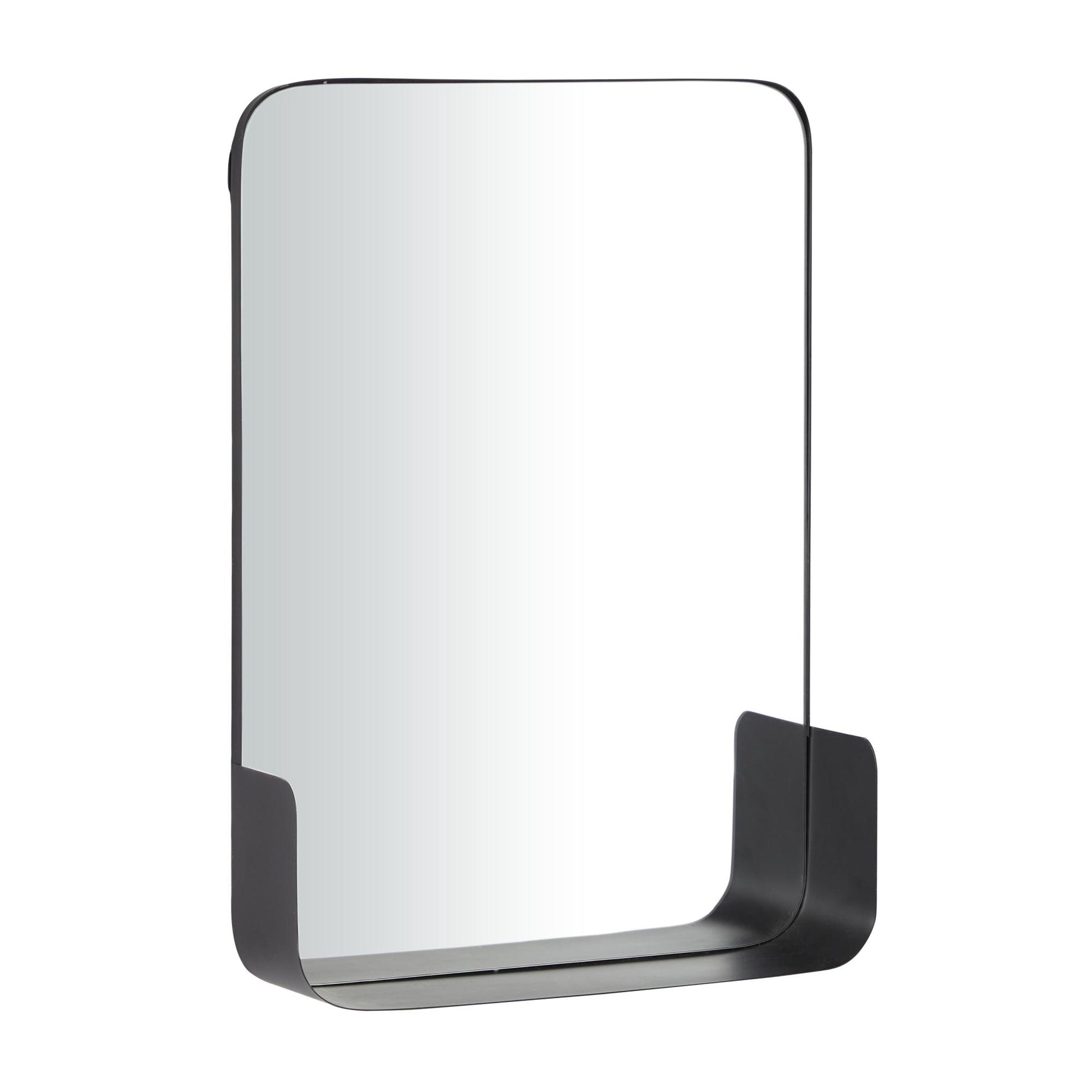 CosmoLiving by Cosmopolitan Metal Small Curved Rectangular 1 Shelf Room Wall Mirror
