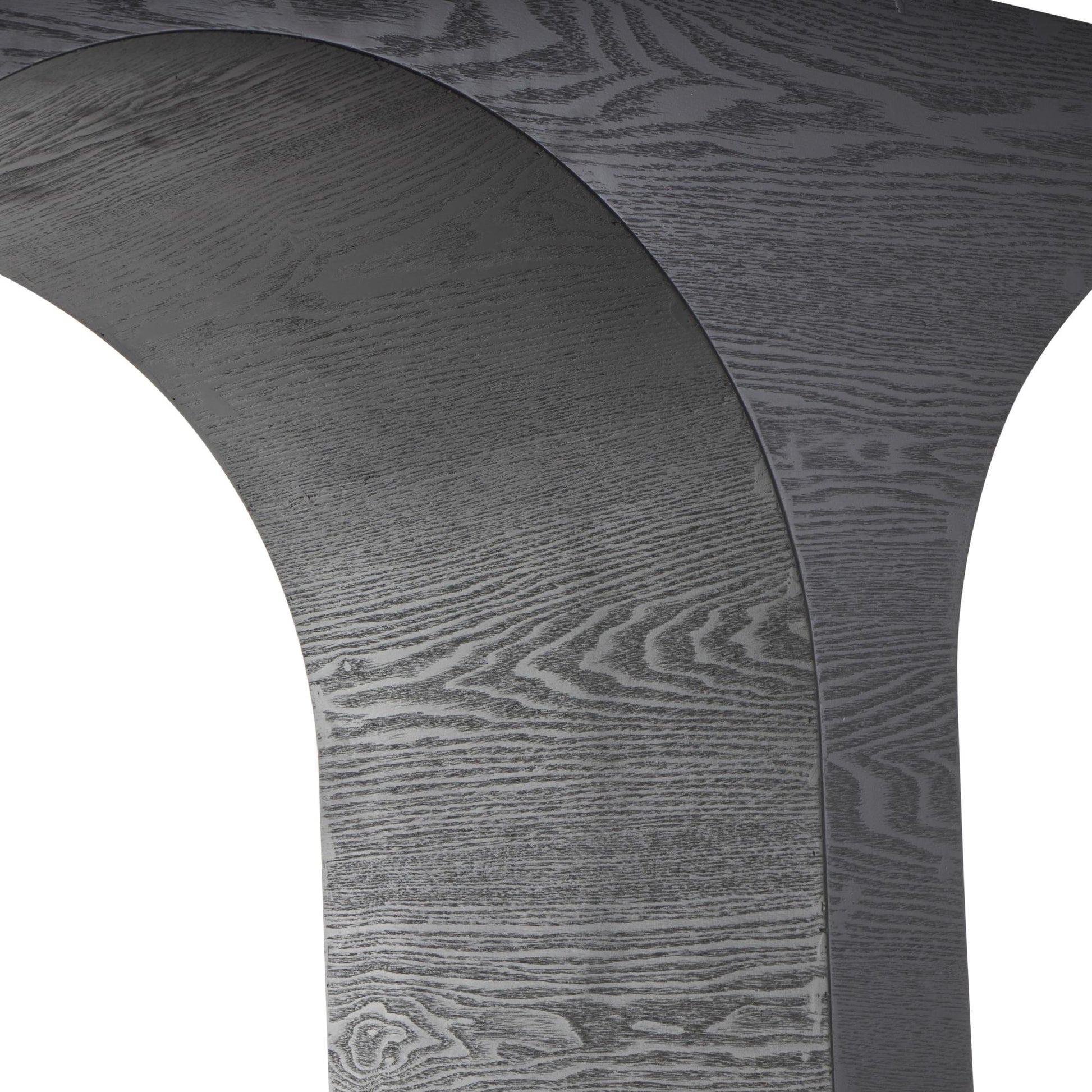 Abstract Black Wood Cutout Arch Living Room Console Table