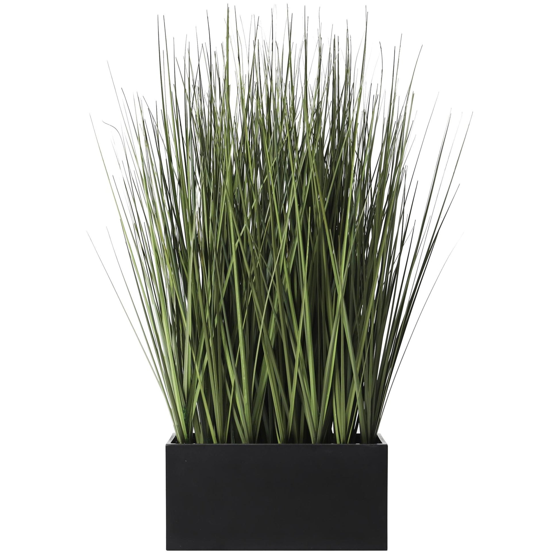 Faux Foliage Indoor Outdoor Artificial Plant with Black Rectangular Plastic Pot