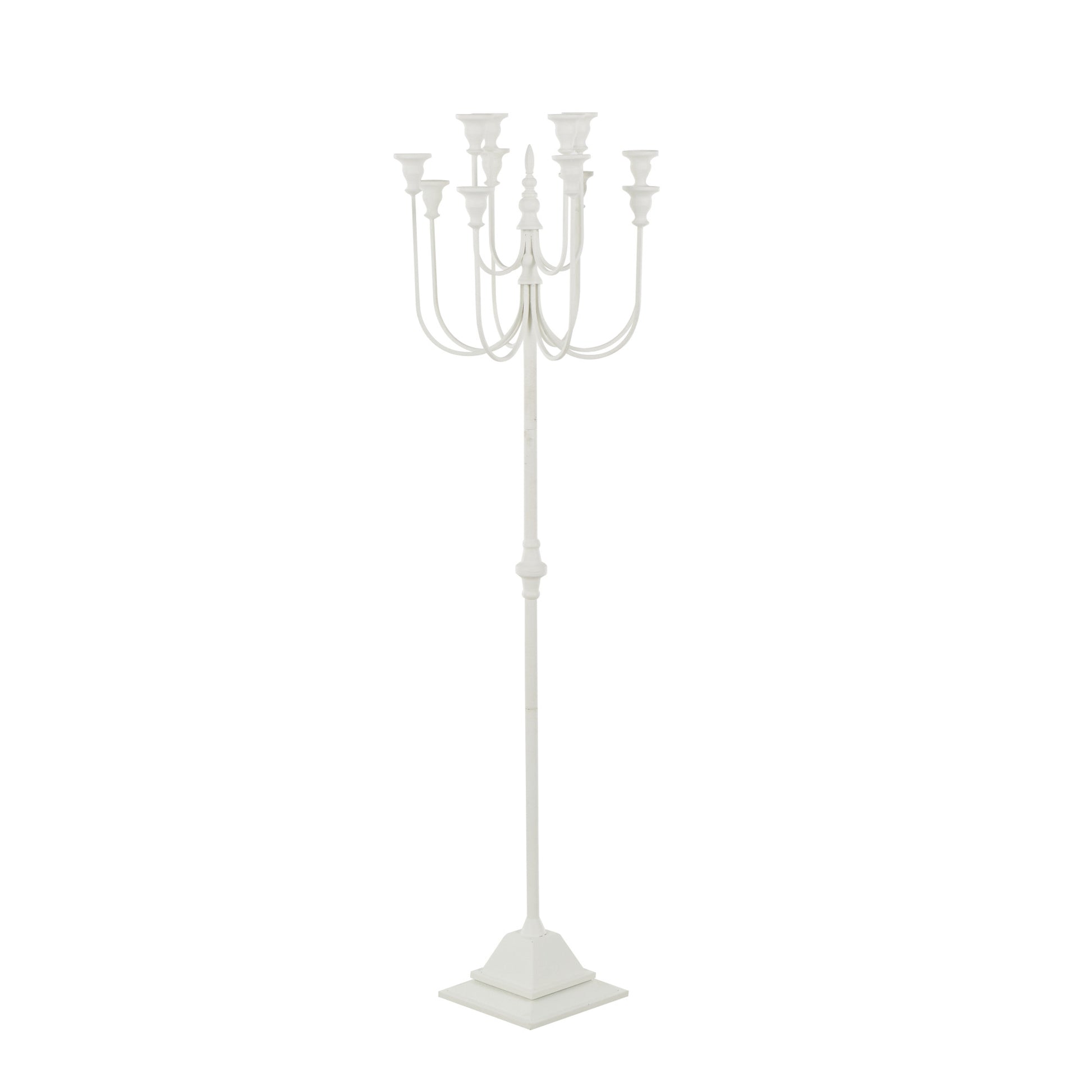 White Metal Taper 12 Slot Decorative Candelabra