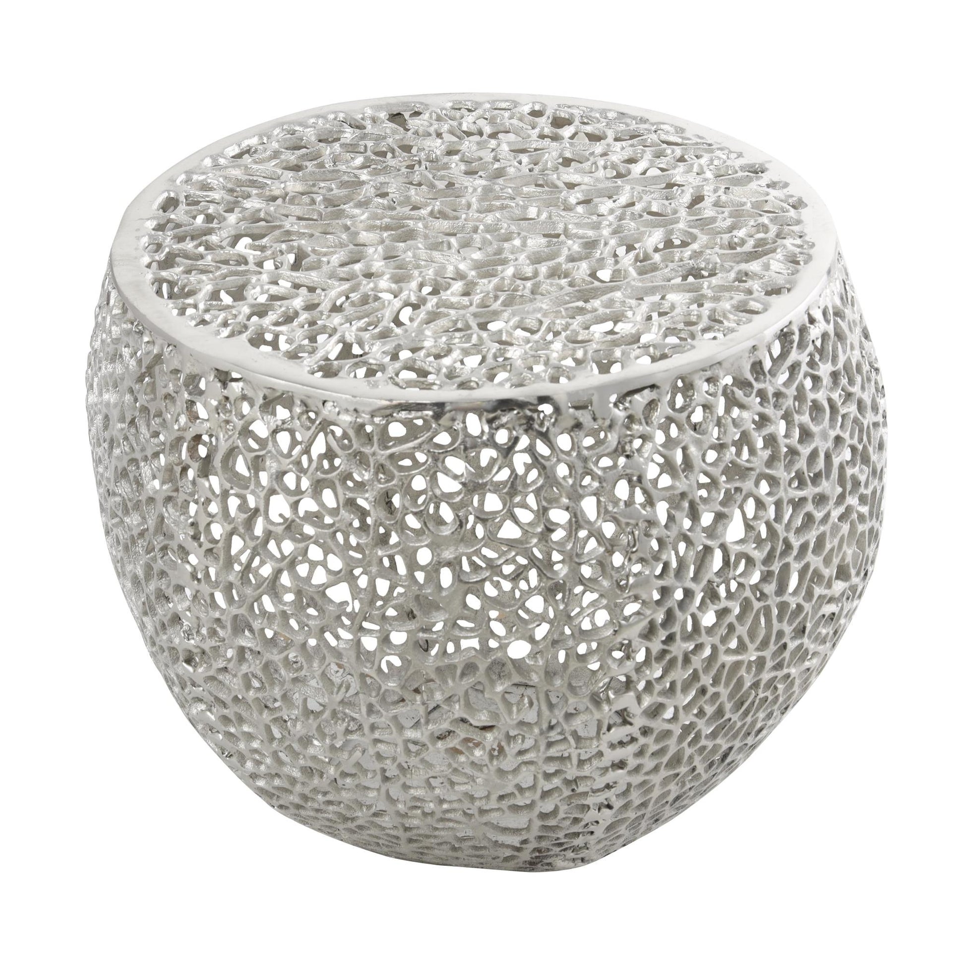 Coral Aluminum Metal Abstract Side End Accent Table