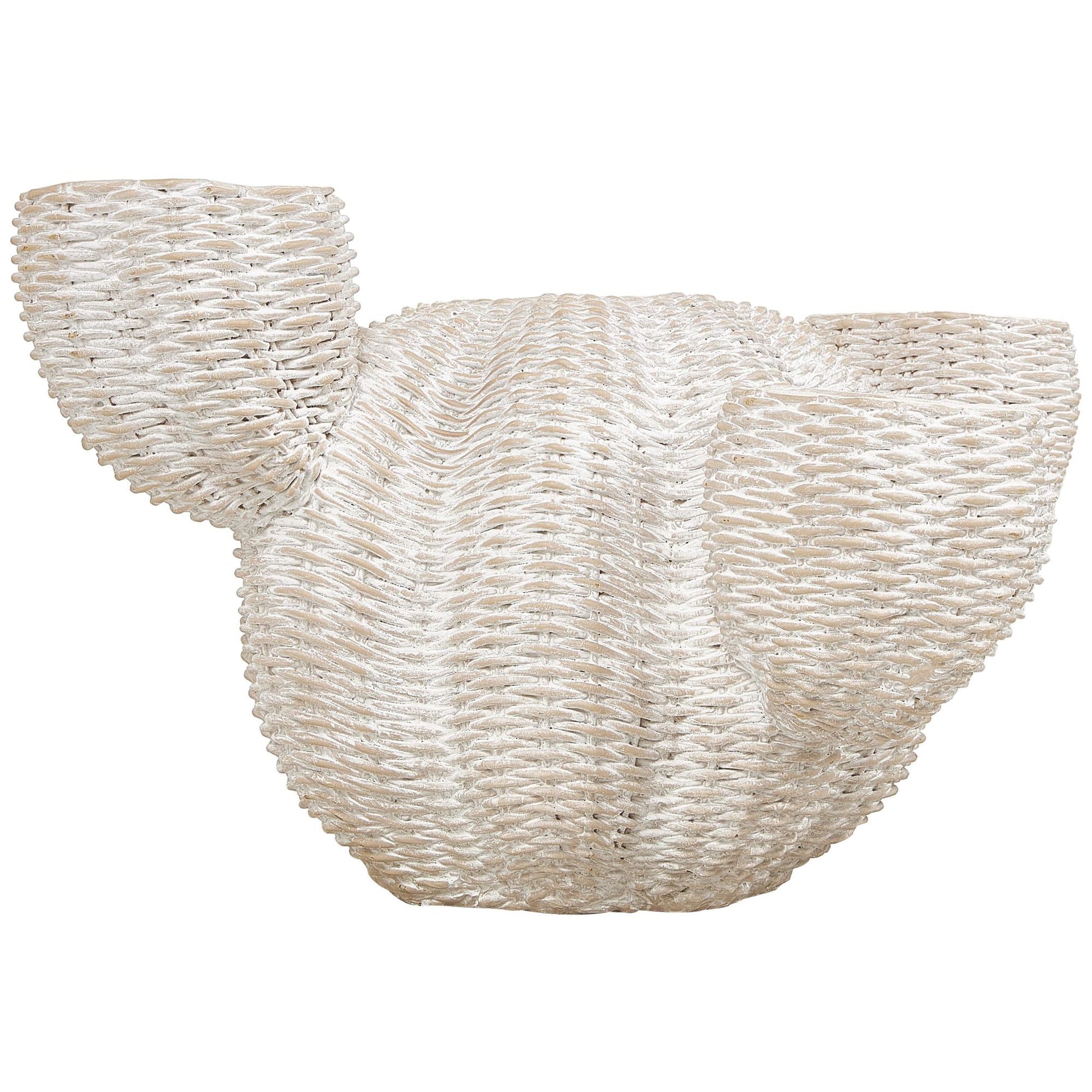 Cactus Cream Resin Wide Textured Indoor Outdoor Planter
