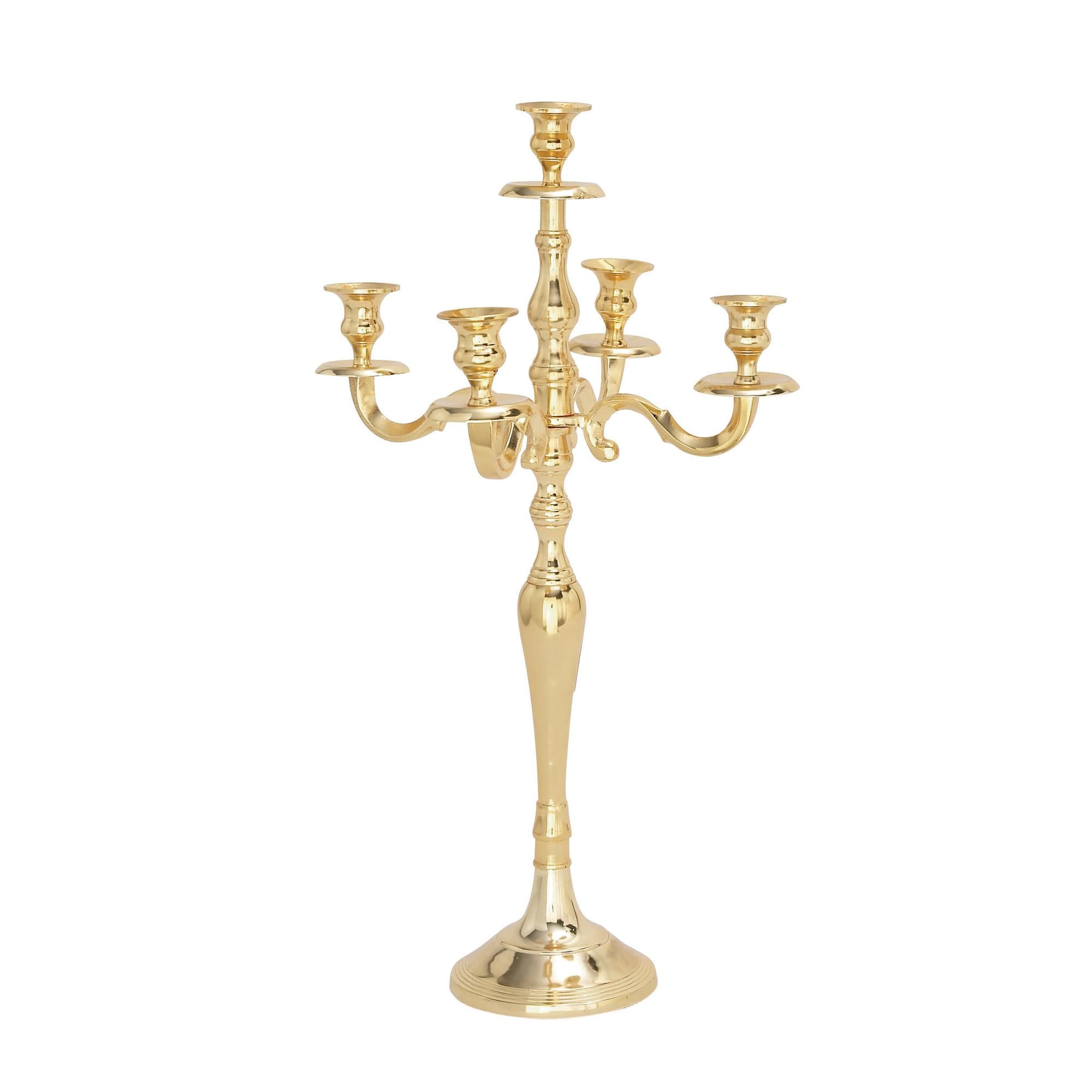 Scroll Gold Aluminum Metal Decorative Candelabra
