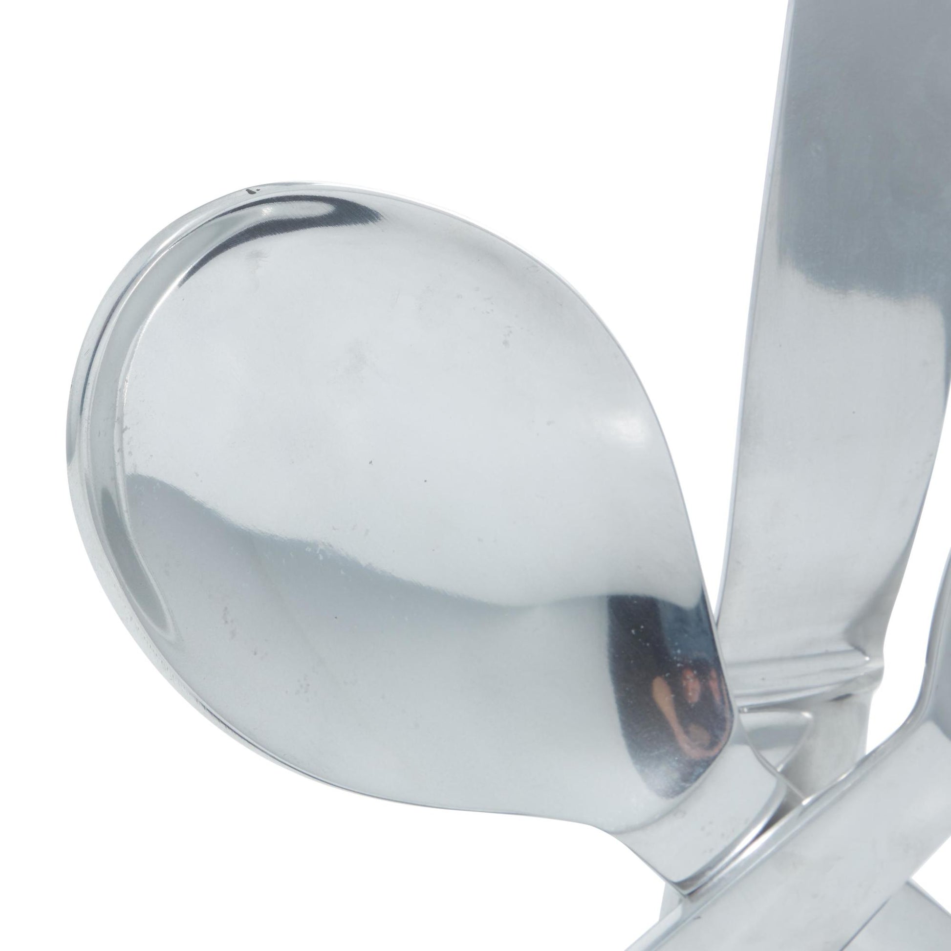 Utensils Silver Aluminum Metal Decorative Sculpture with Black Base