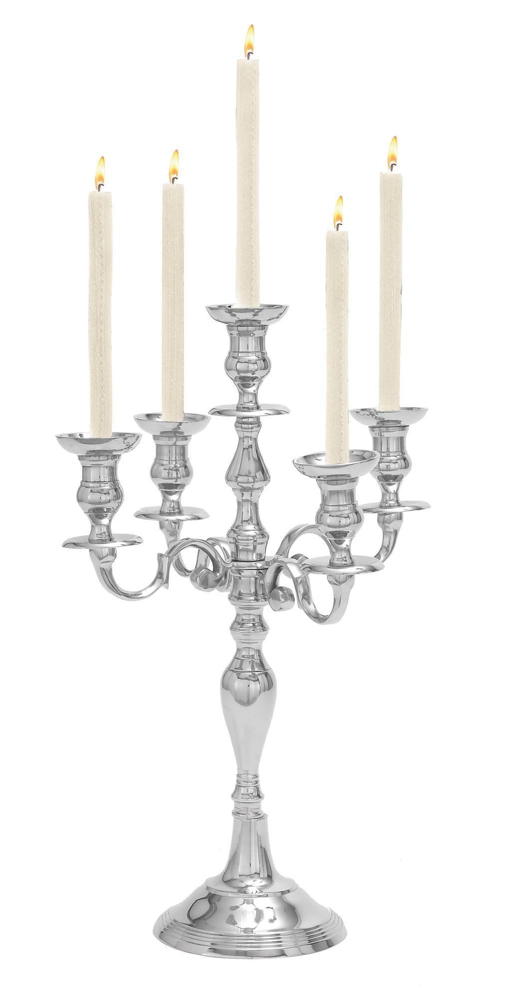 Scroll Silver Aluminum Metal Decorative Decorative Candelabra