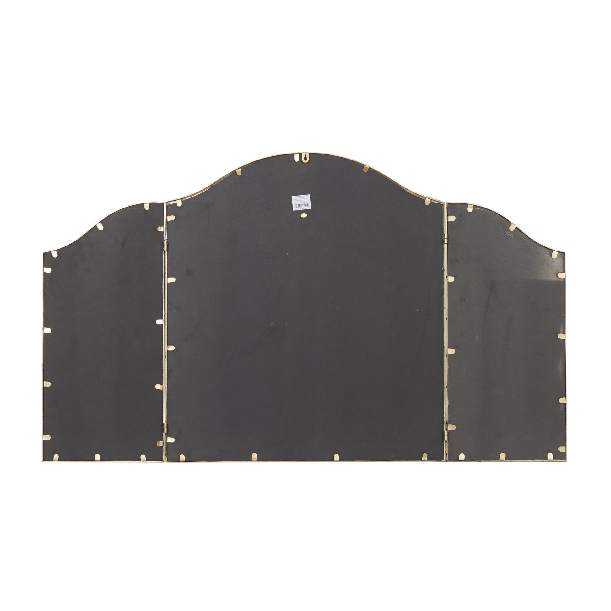 Gold Metal Arched Room Wall Mirror with Folding Sides