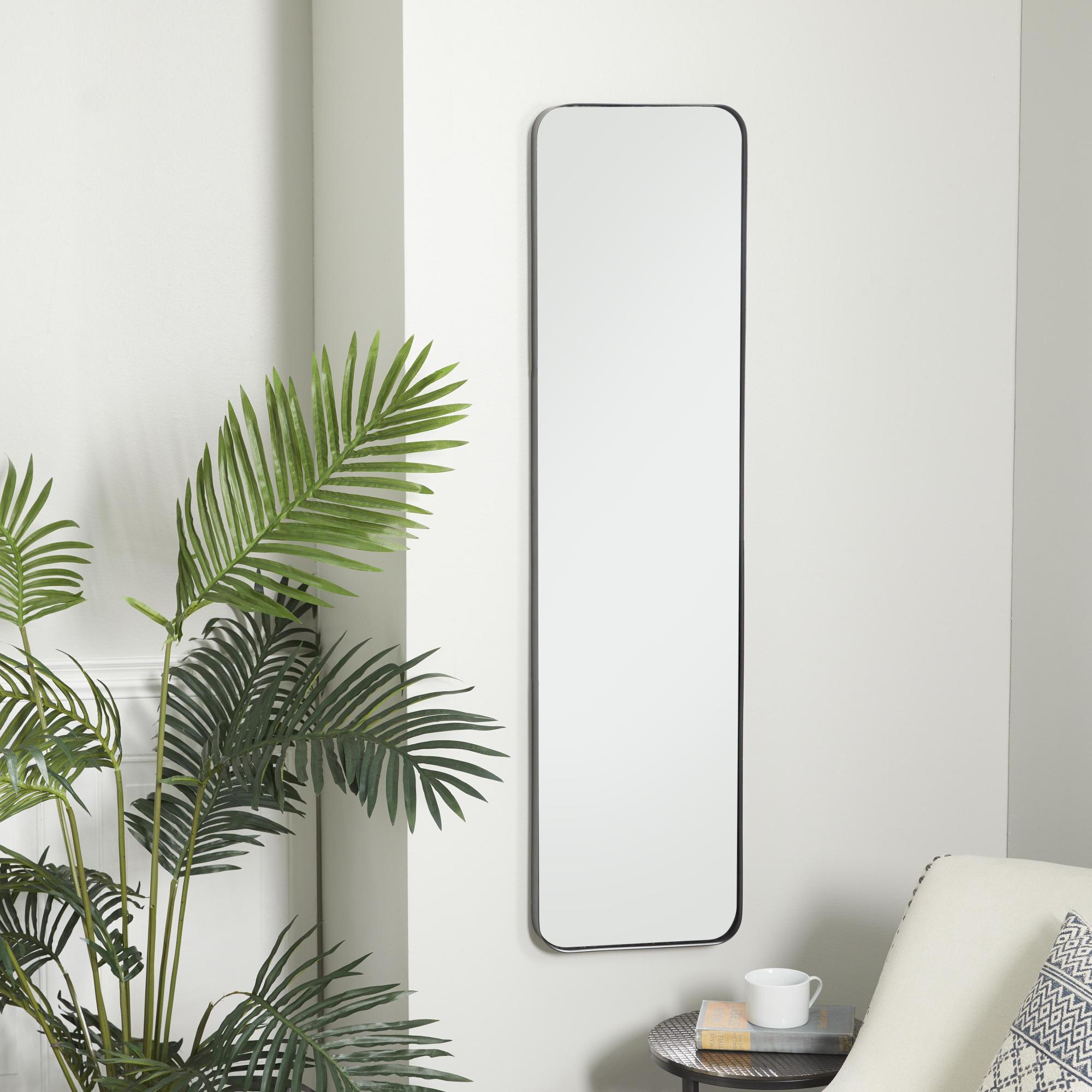 Metal Minimalistic Room Wall Mirror with Thin Frame 12" x 2" x 48"