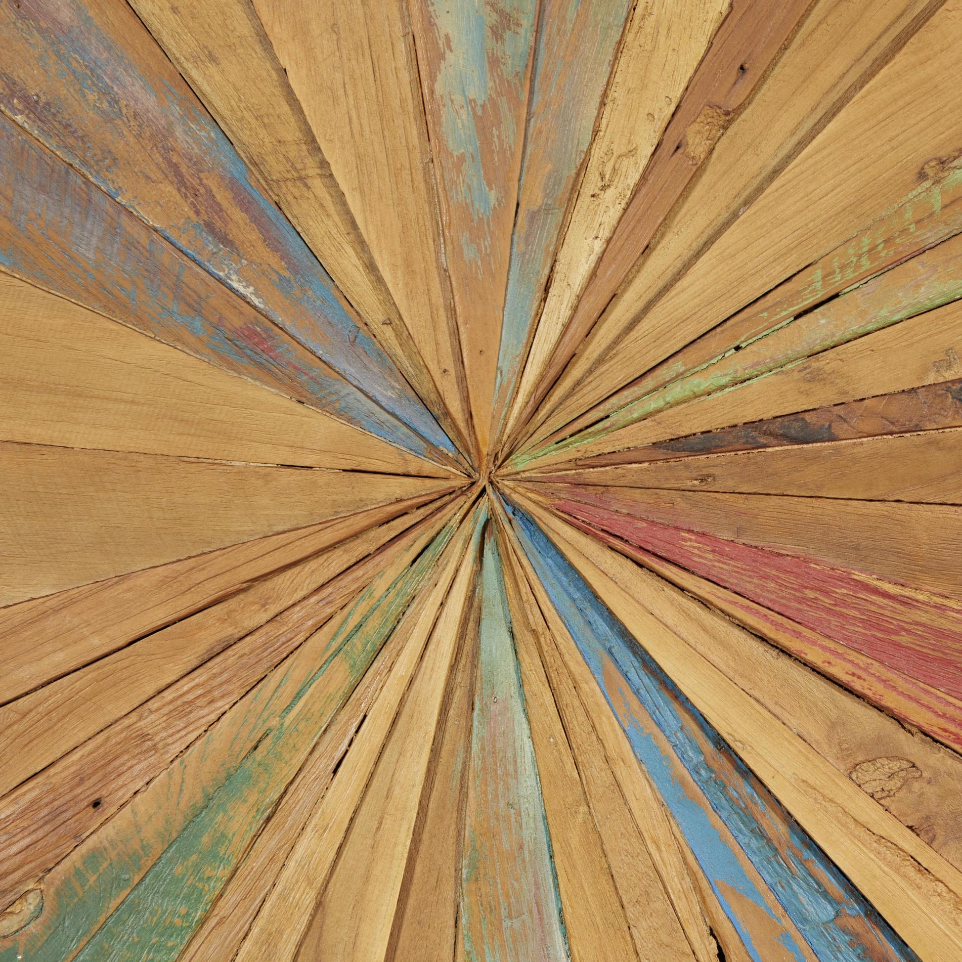Starburst Brown Teak Wood Handmade Radial Home Wall Decor