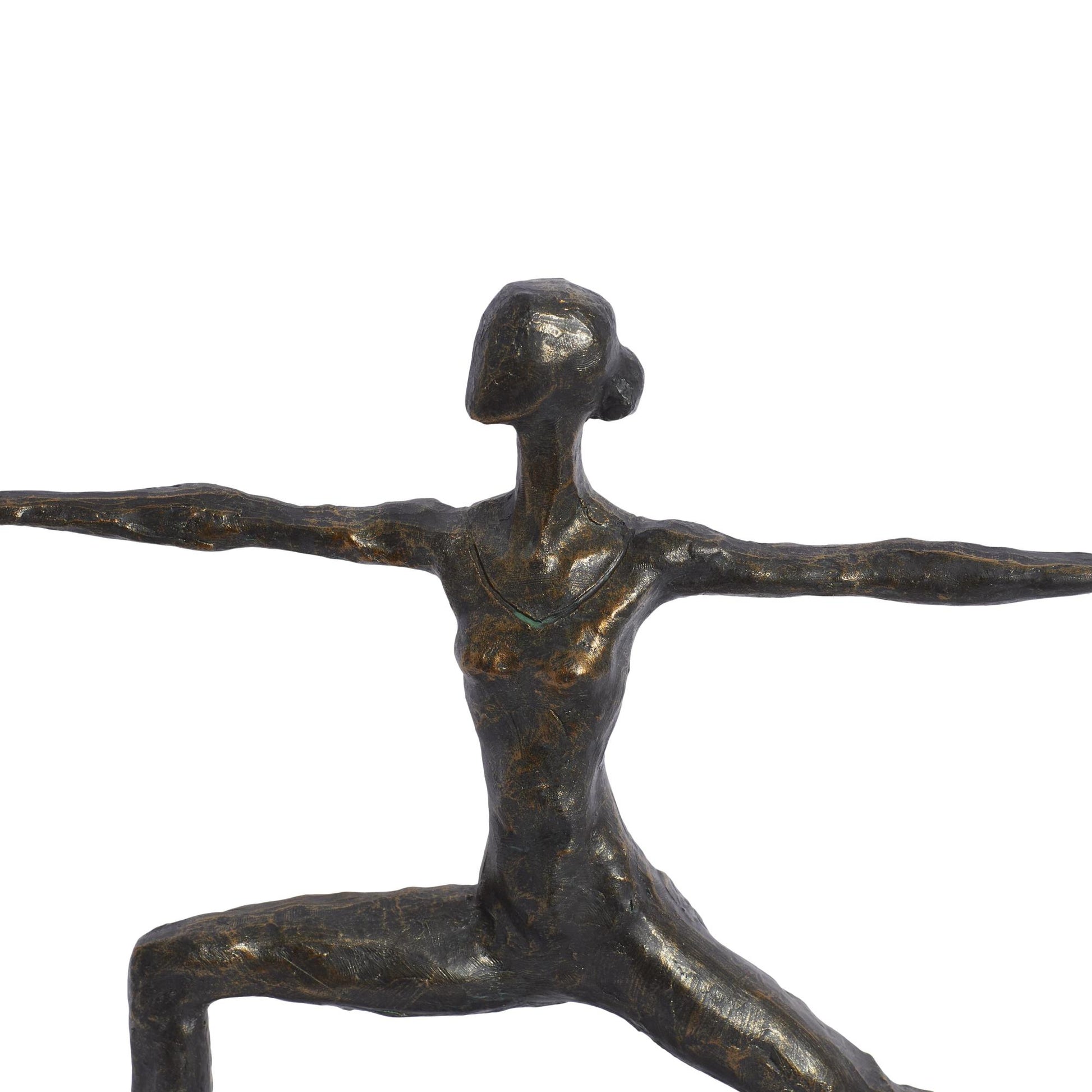 Yoga Brass Polystone Decorative Sculpture