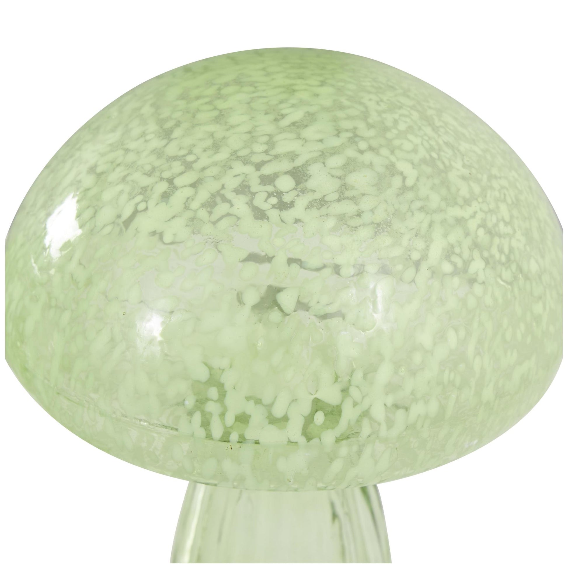 Set of 3 Mushroom Green Glass Textured Decorative Sculpture