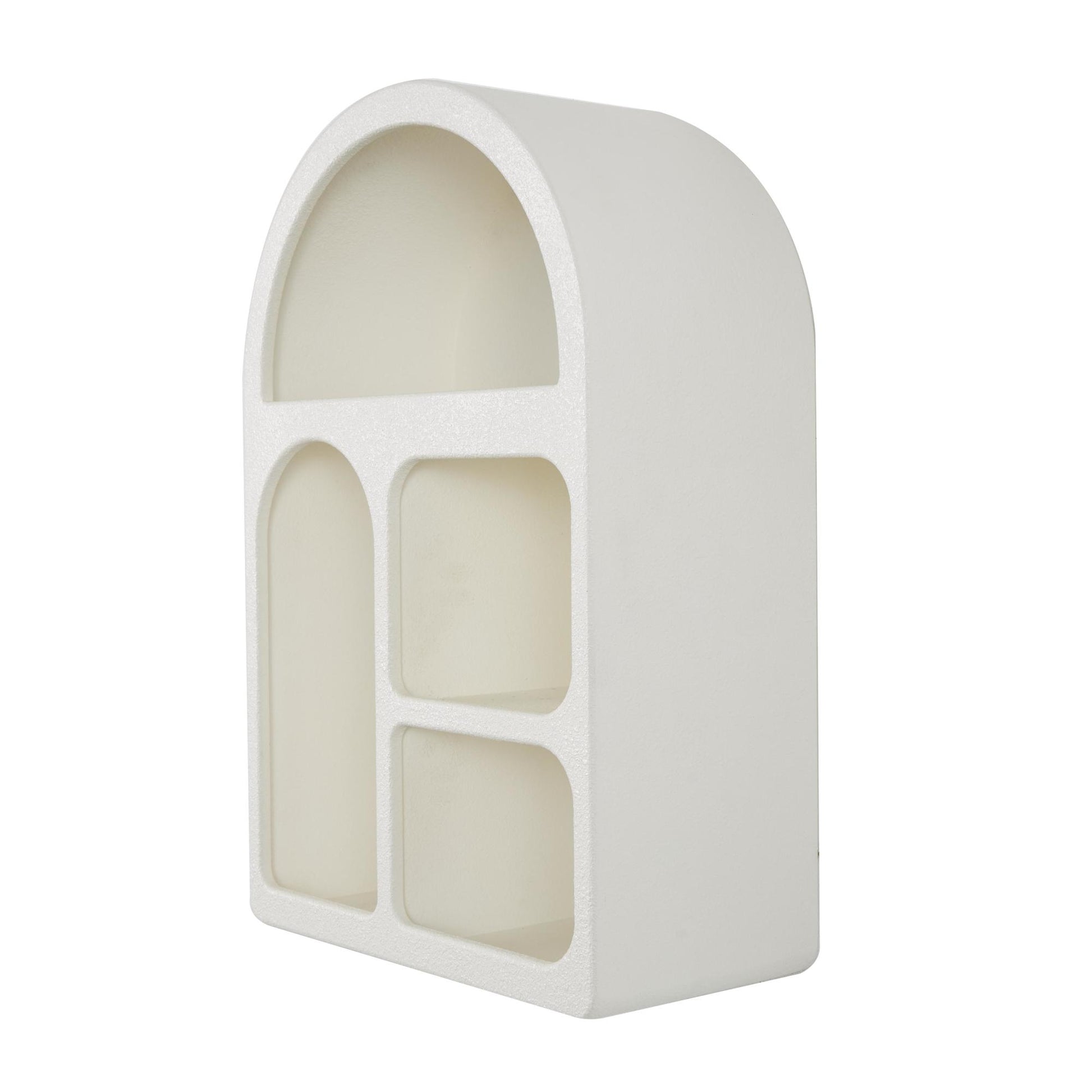 Geometric Wooden Arched 4 Shelf Room Wall Shelf with Varying Block Shapes