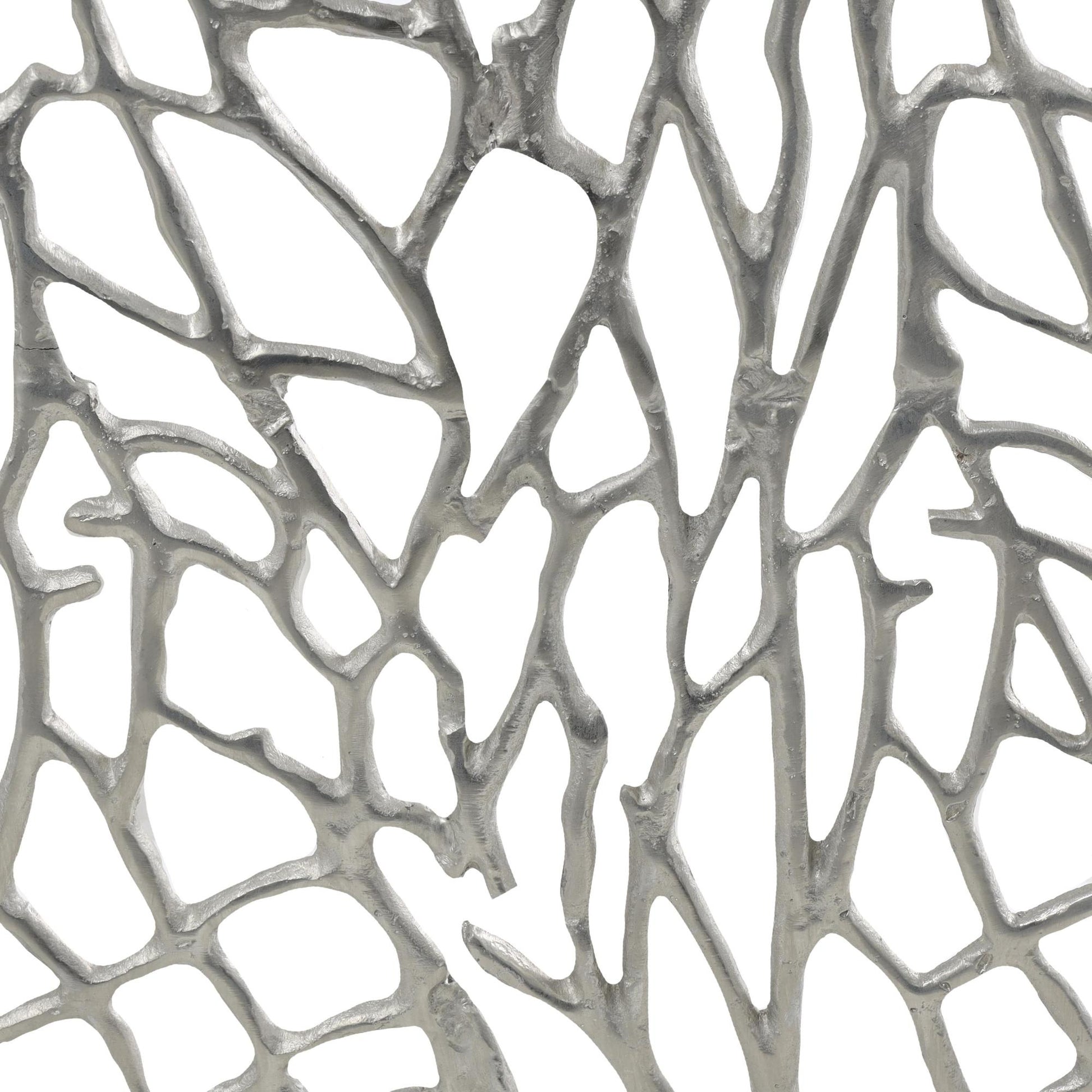 Abstract Aluminum Metal Coral Inspired Single Panel Living Room Fireplace Screen 35" x 10" x 34"