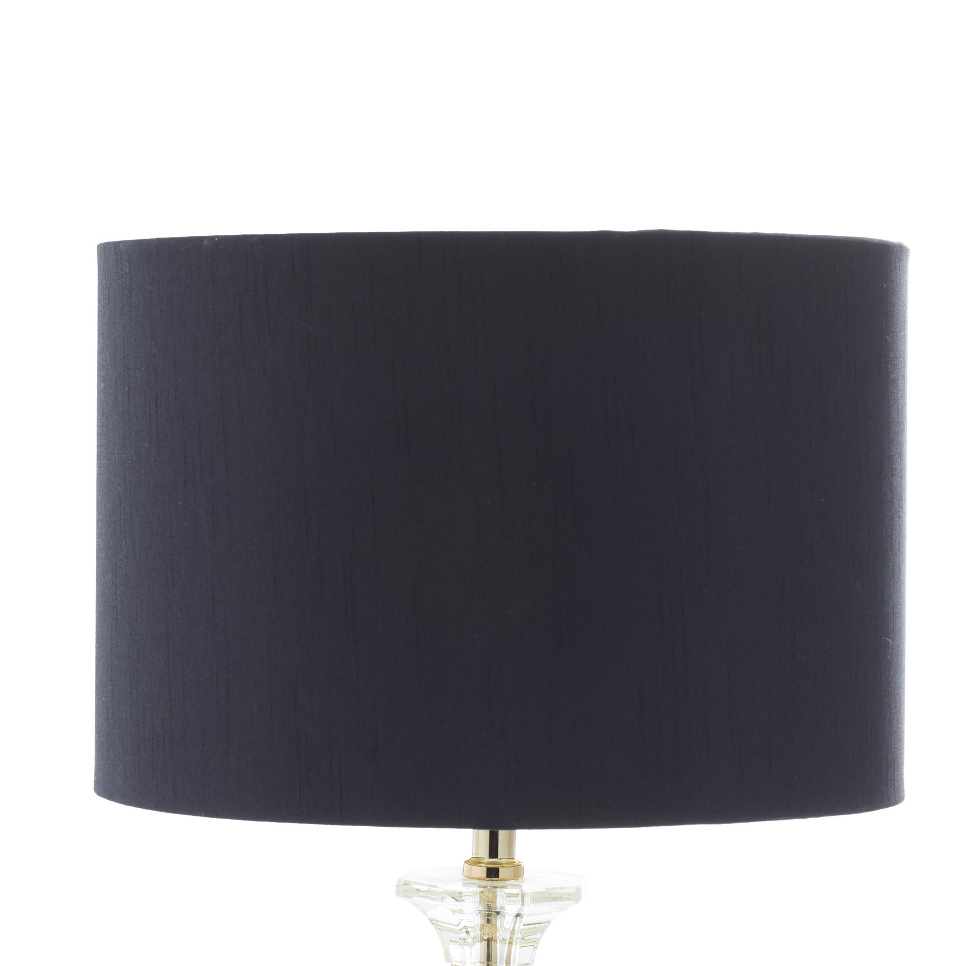 Black Crystal Room Table Lamp with Gold Accents