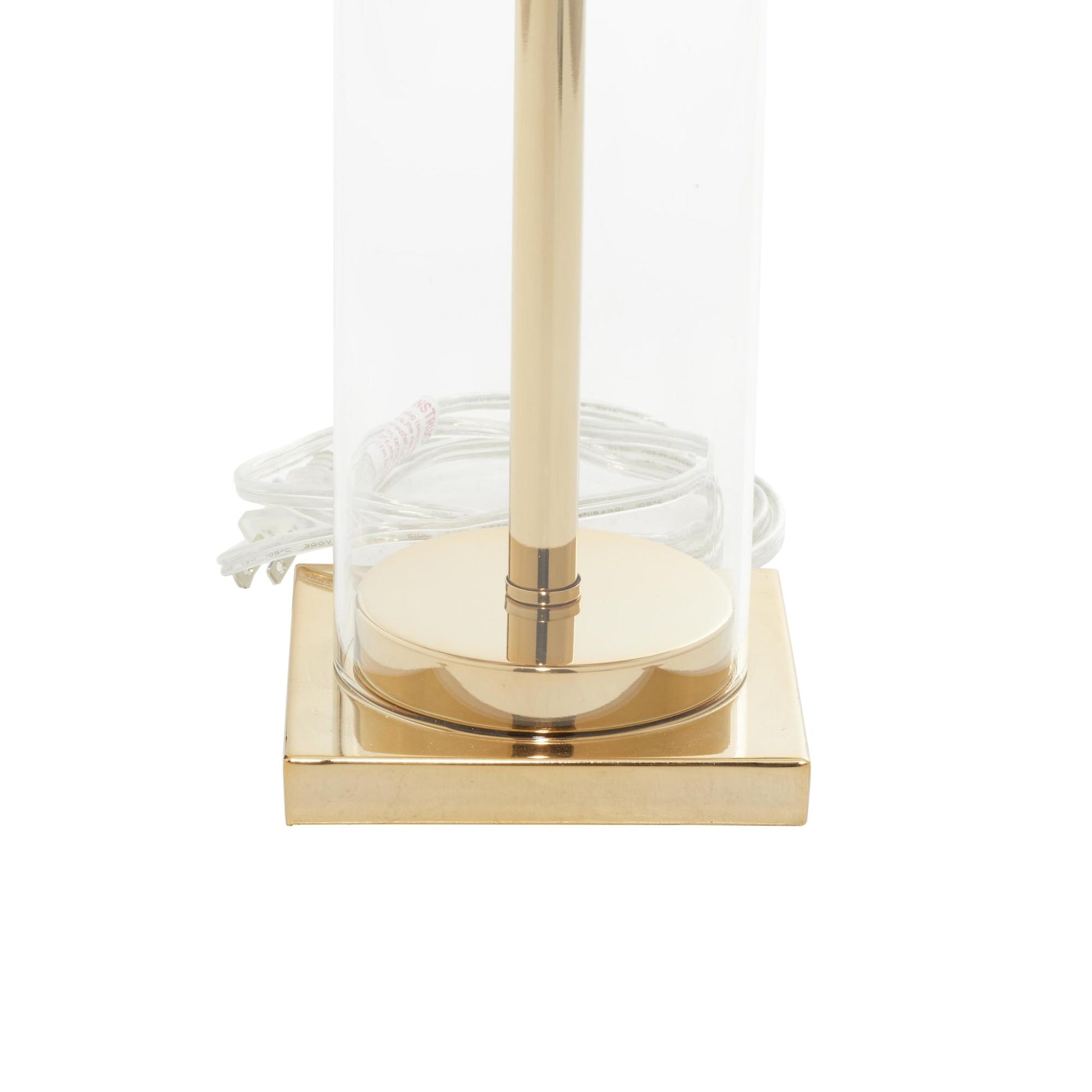 CosmoLiving by Cosmopolitan Gold Metal Room Table Lamp with Clear Glass Body