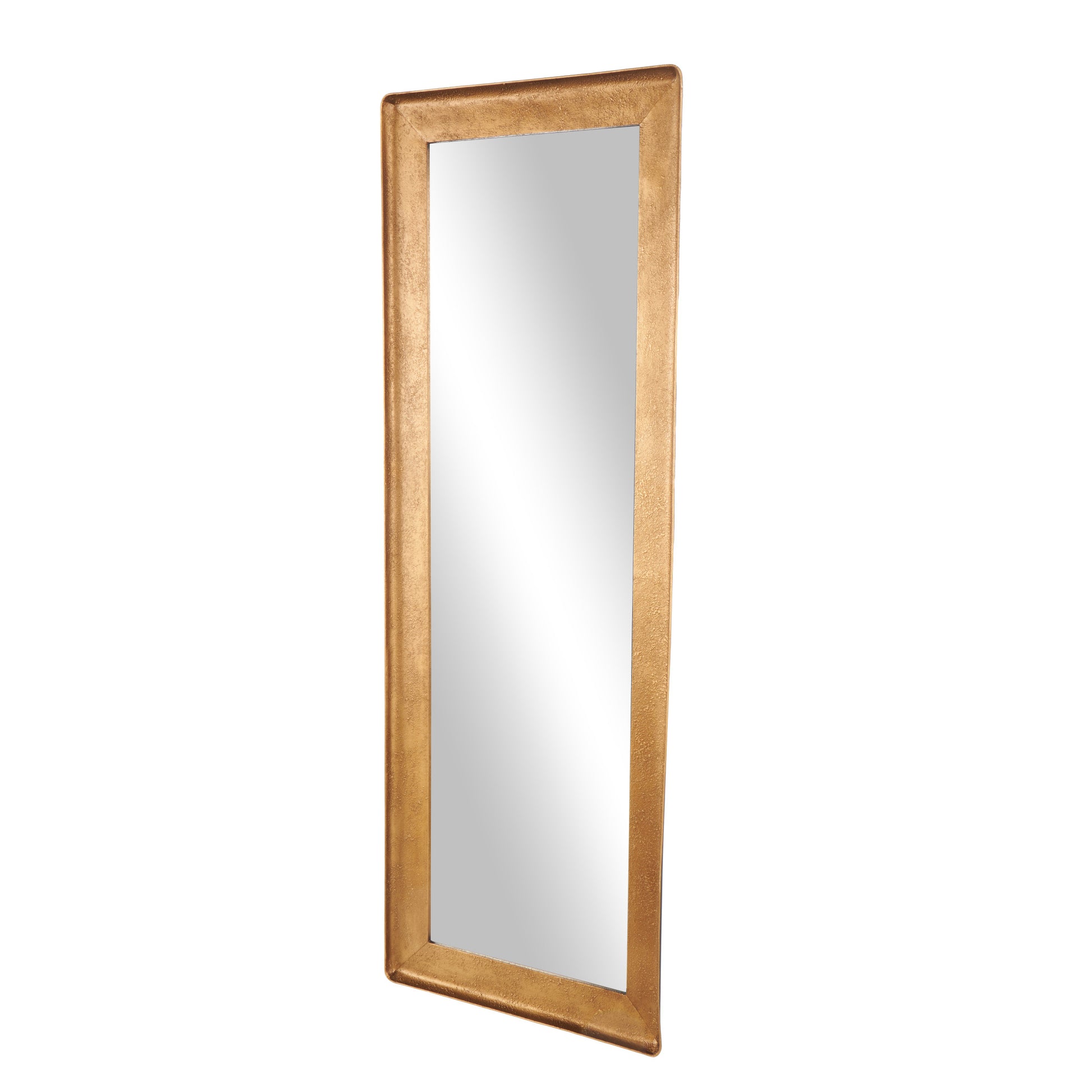 Gold Metal Room Wall Mirror with Textured Frame