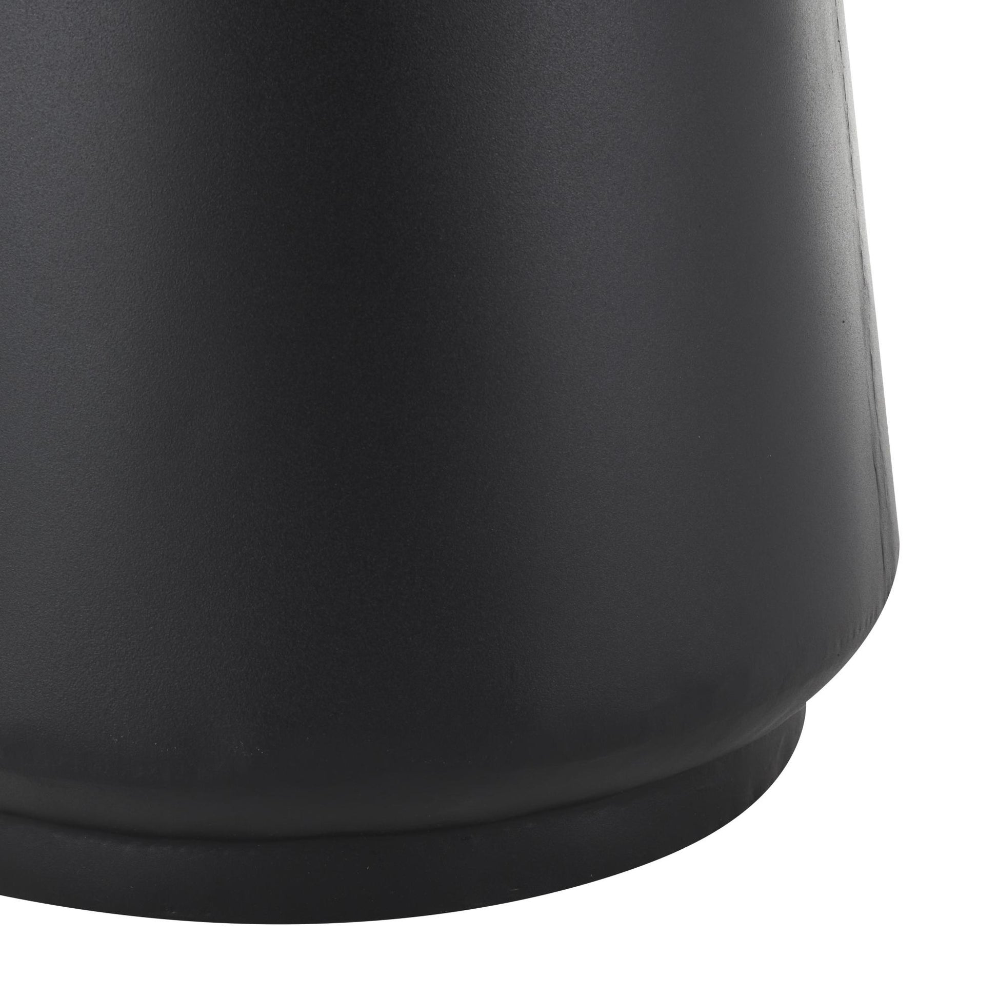 Black Metal Decorative Vase with Narrow Opening