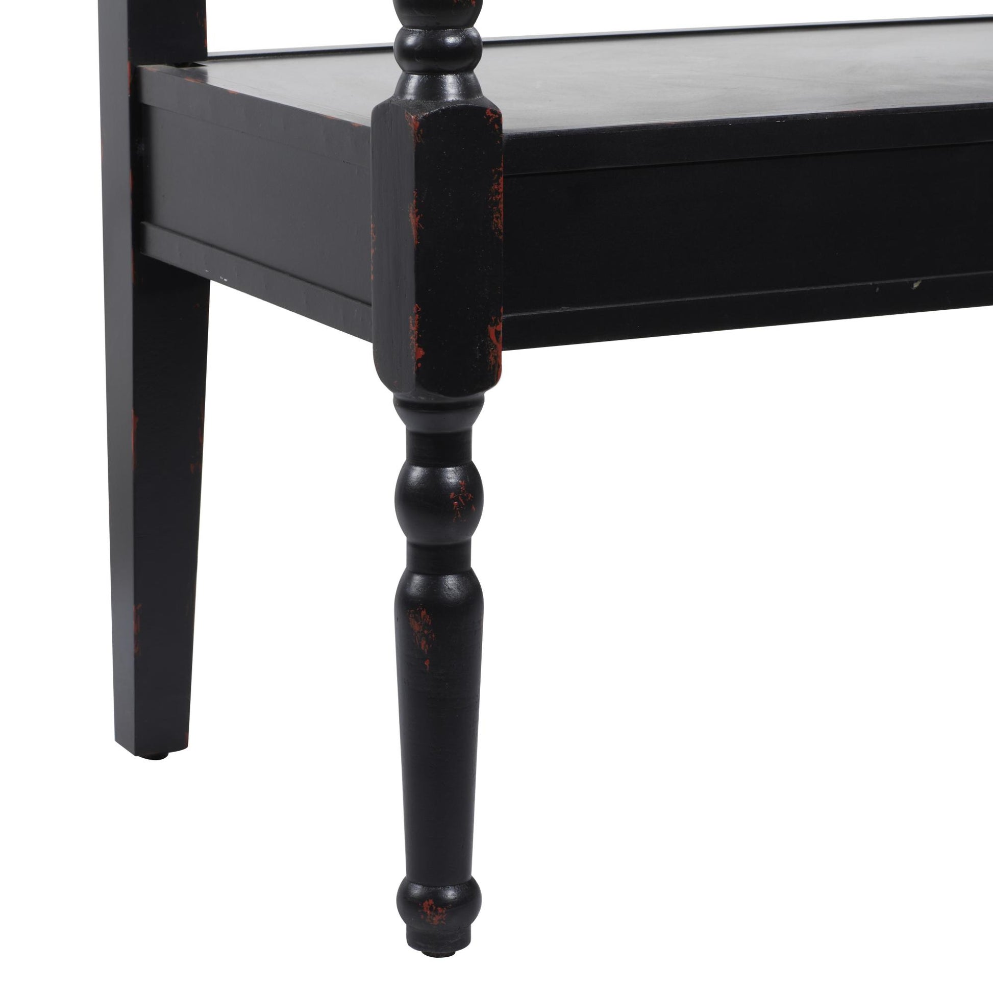 Wood Home Bench with Arched Design Back and Turned Legs 48" x 19" x 36"