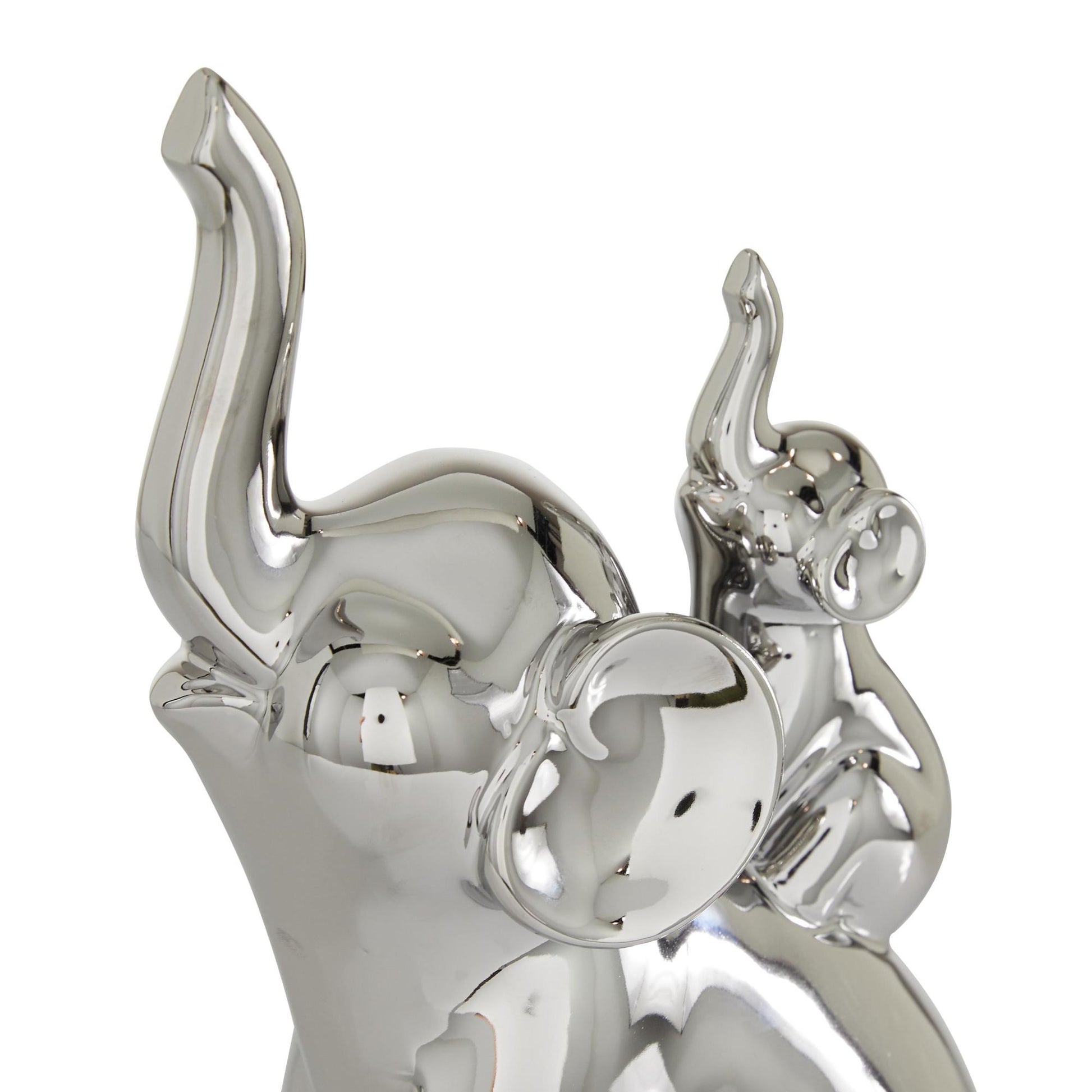 Elephant Silver Porcelain Ceramic Decorative Sculpture