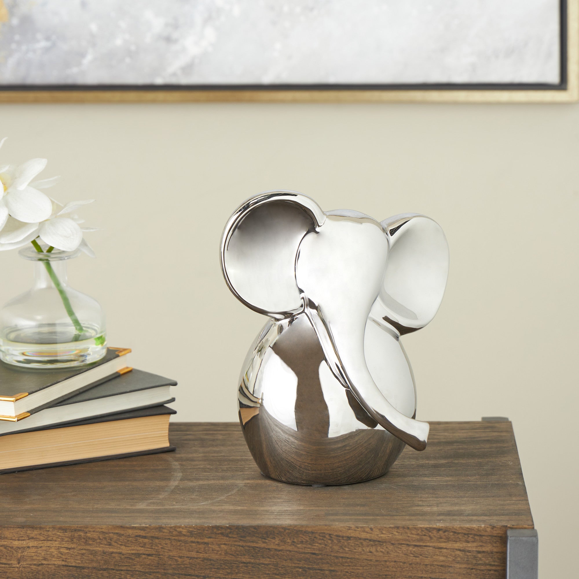 Elephant Ceramic Glossy Decorative Sculpture
