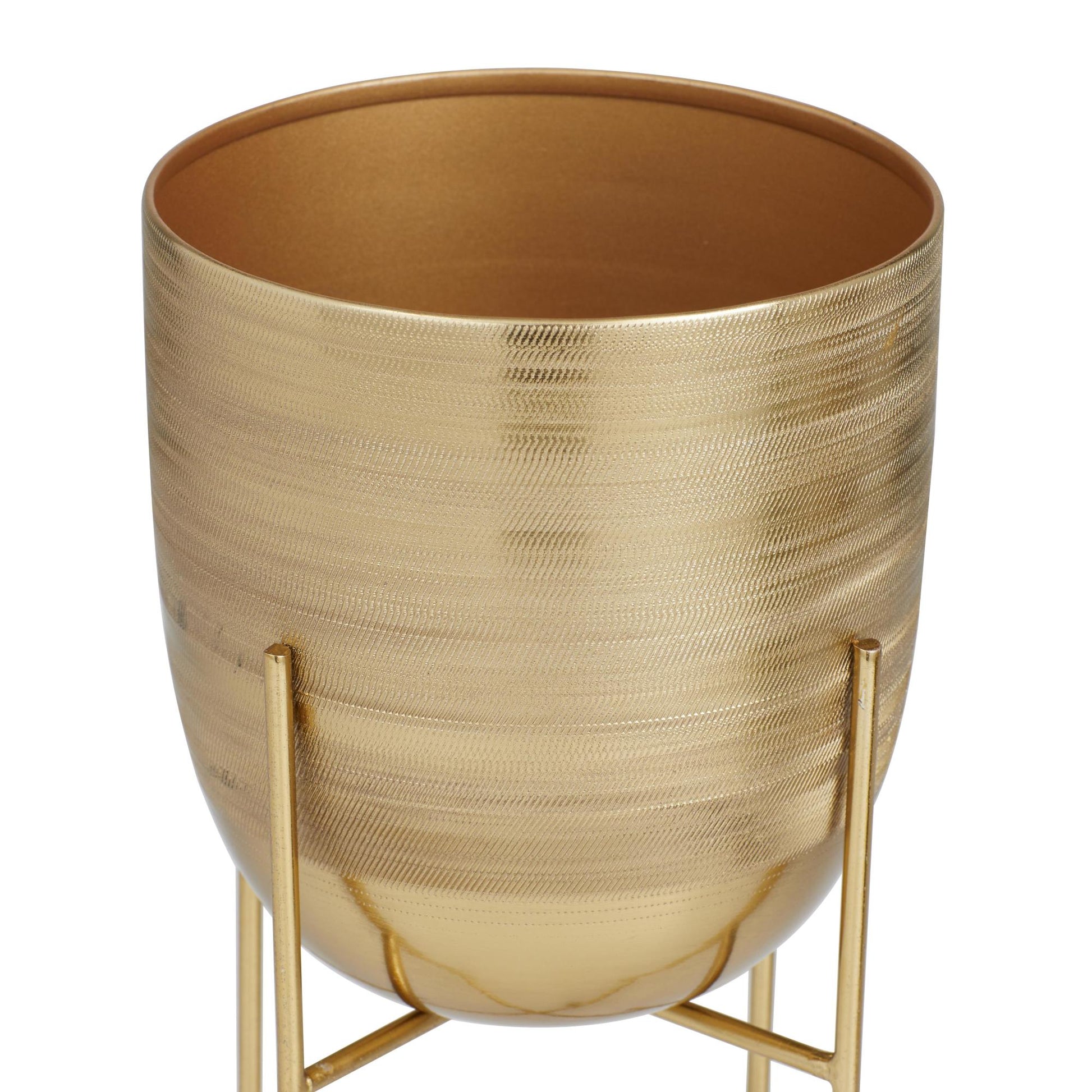 Set of 2 Metal Indoor Outdoor Planter with Removable Stand