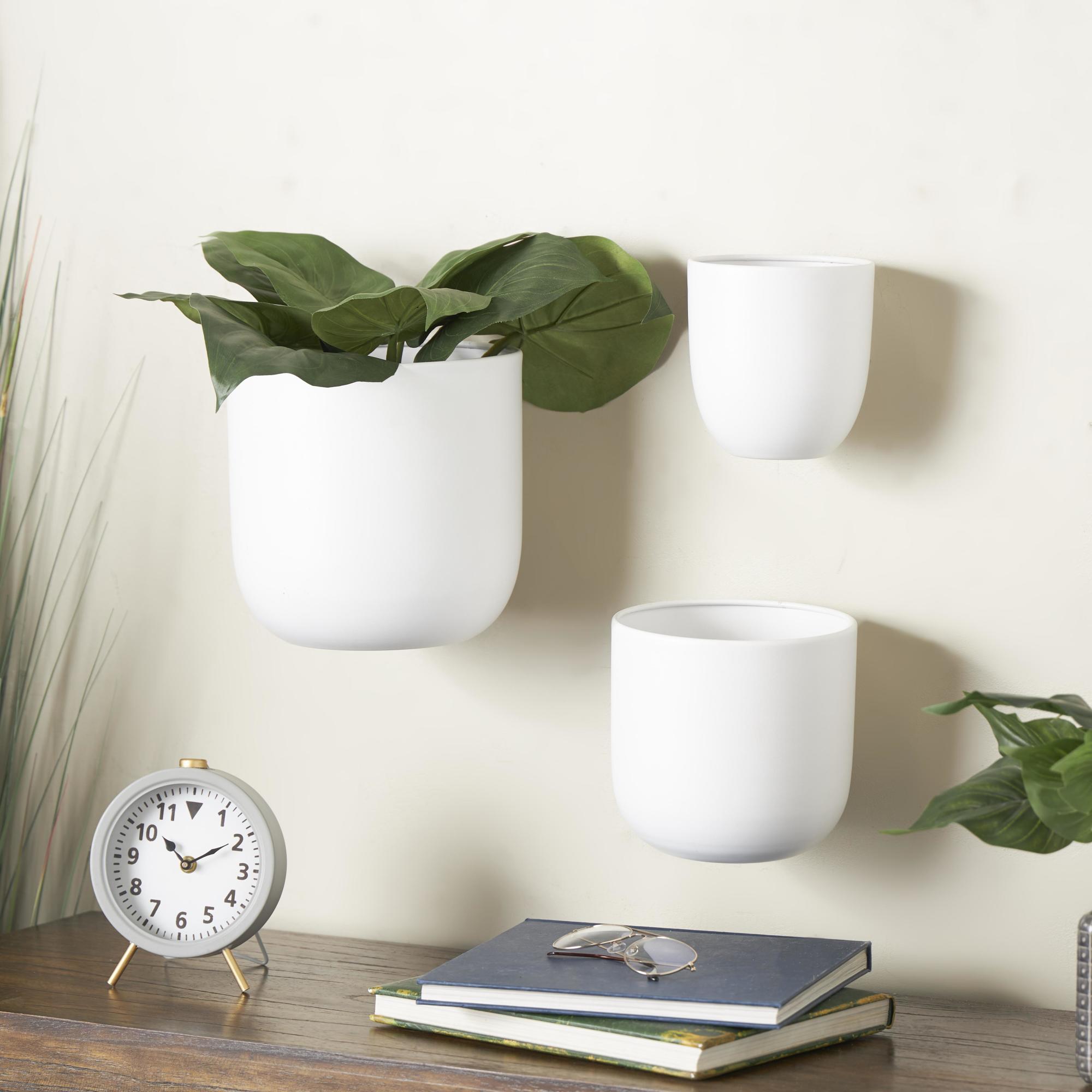 Set of 3 Metal Floating Indoor Outdoor Wall Planter