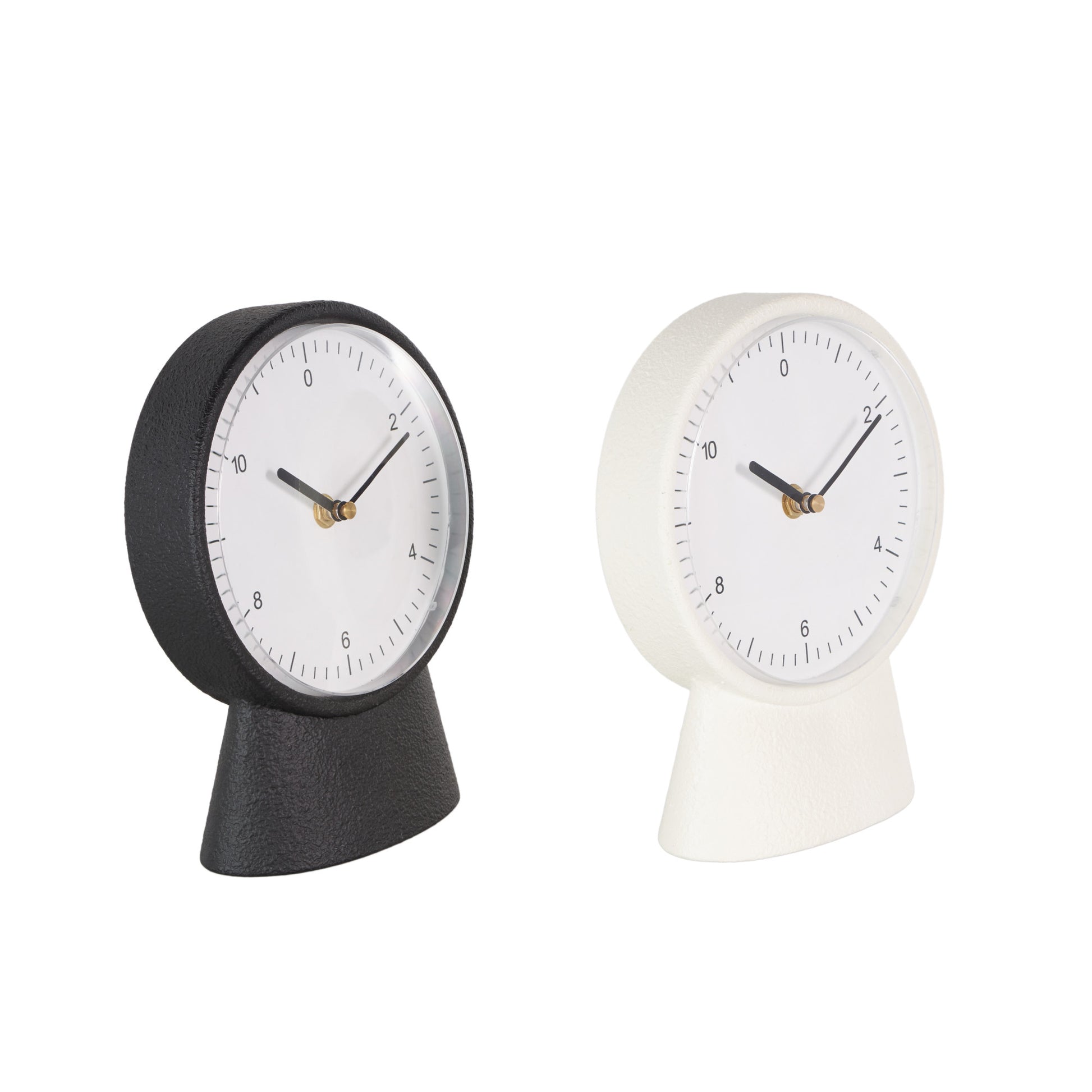 Set of 2 Multi Colored Metal Textured Decorative Clock with Gold Accents