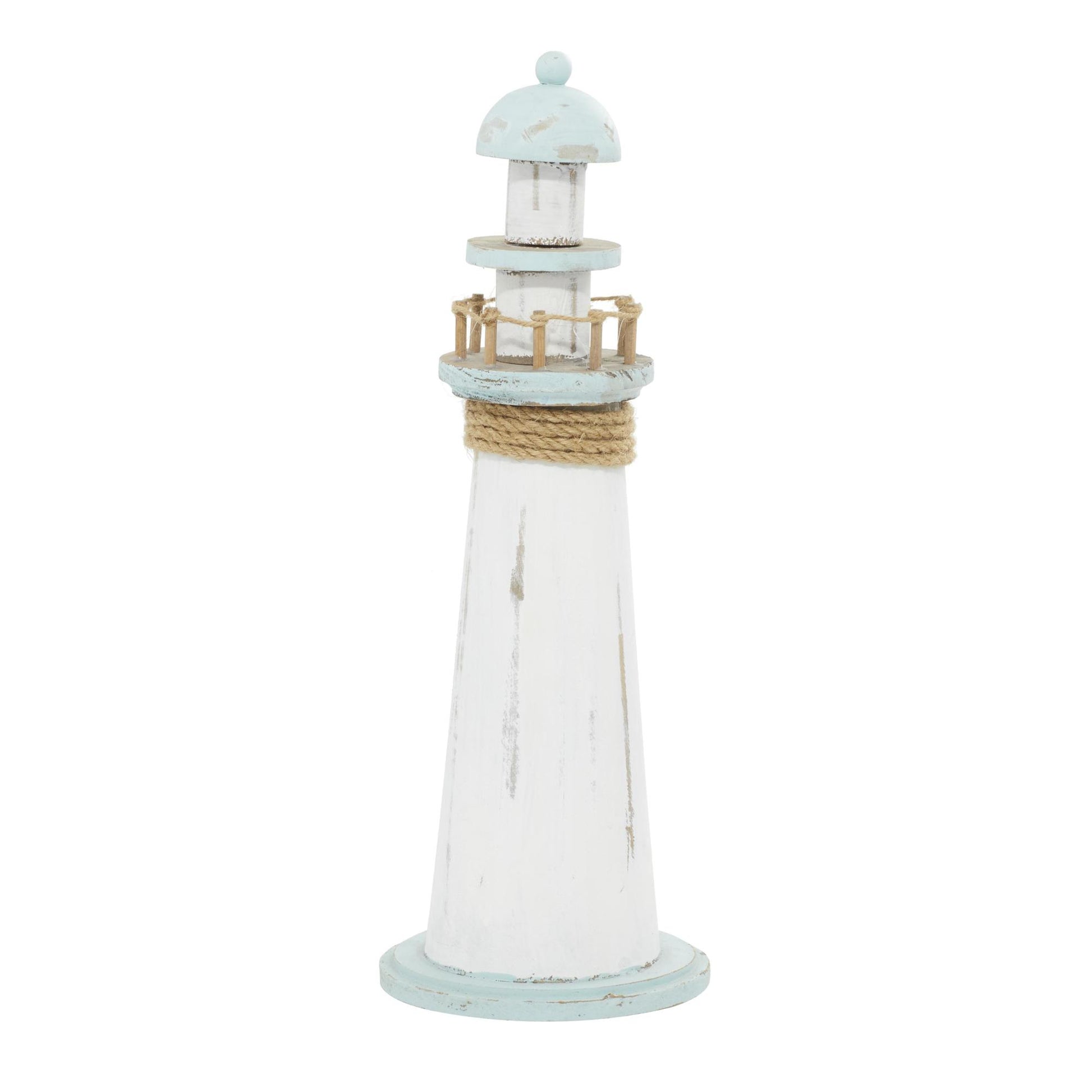 Light House White Wood Decorative Sculpture
