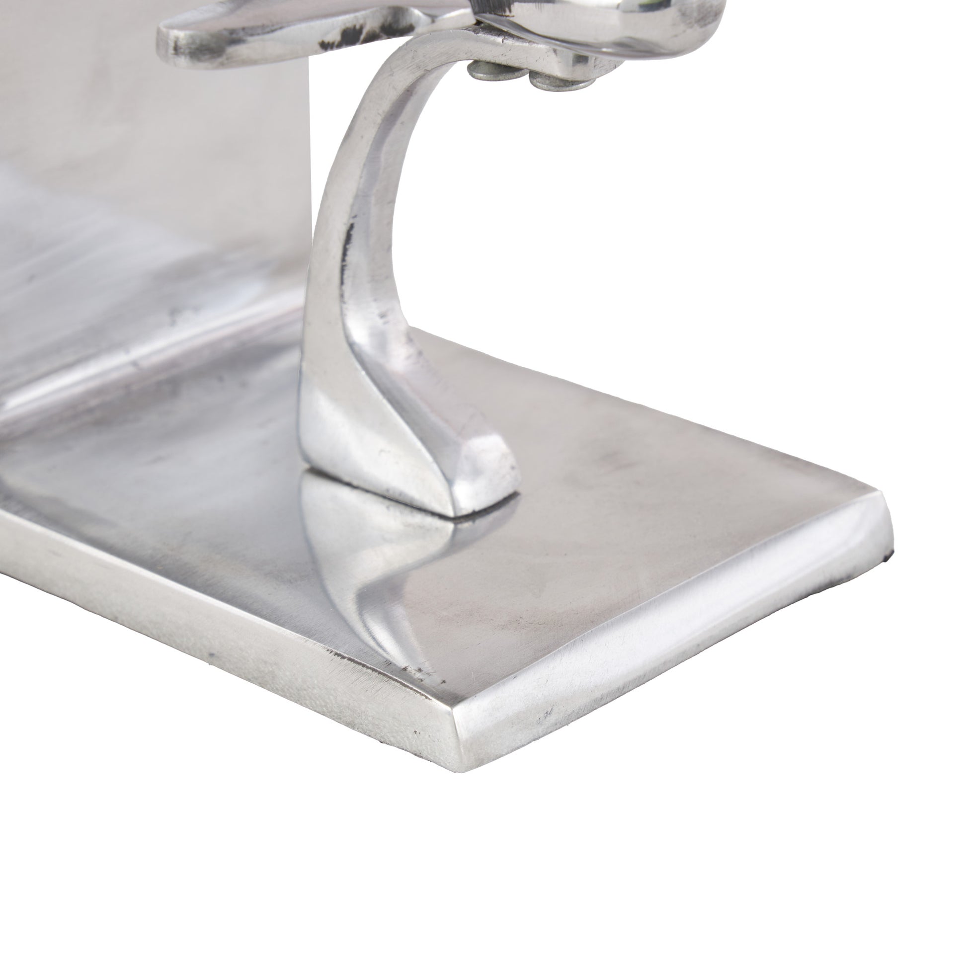 Set of 2 Airplane Silver Aluminum Metal Decorative Bookends