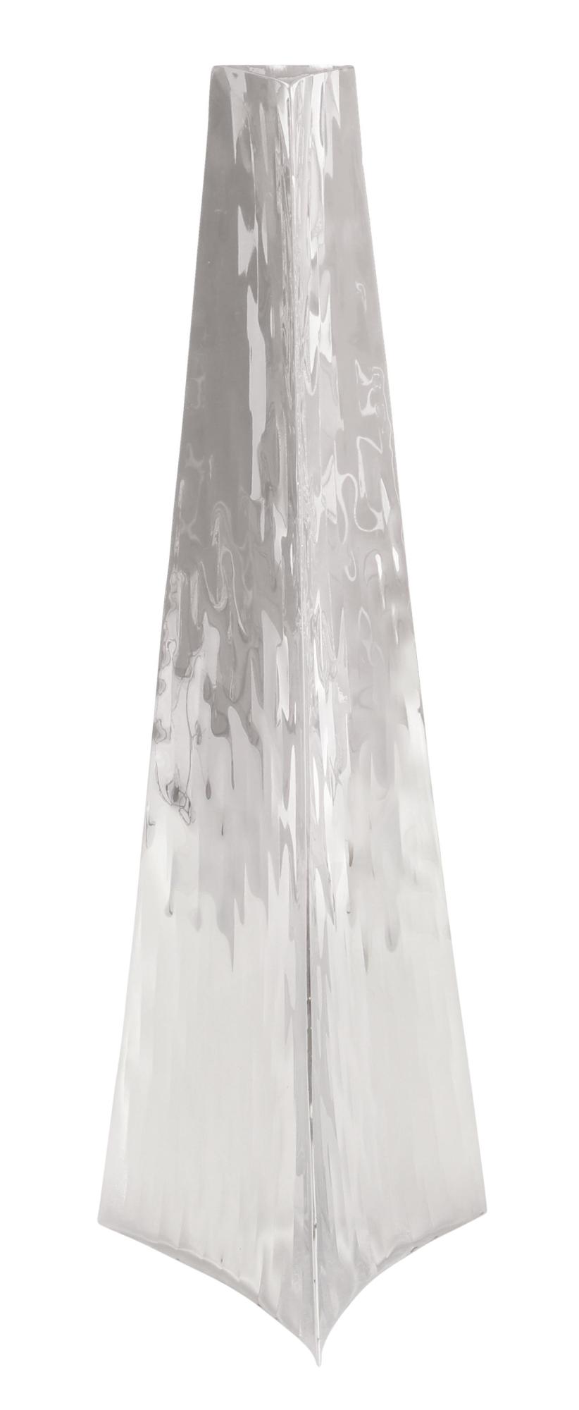 Silver Stainless Steel Metal Hammered Decorative Vase